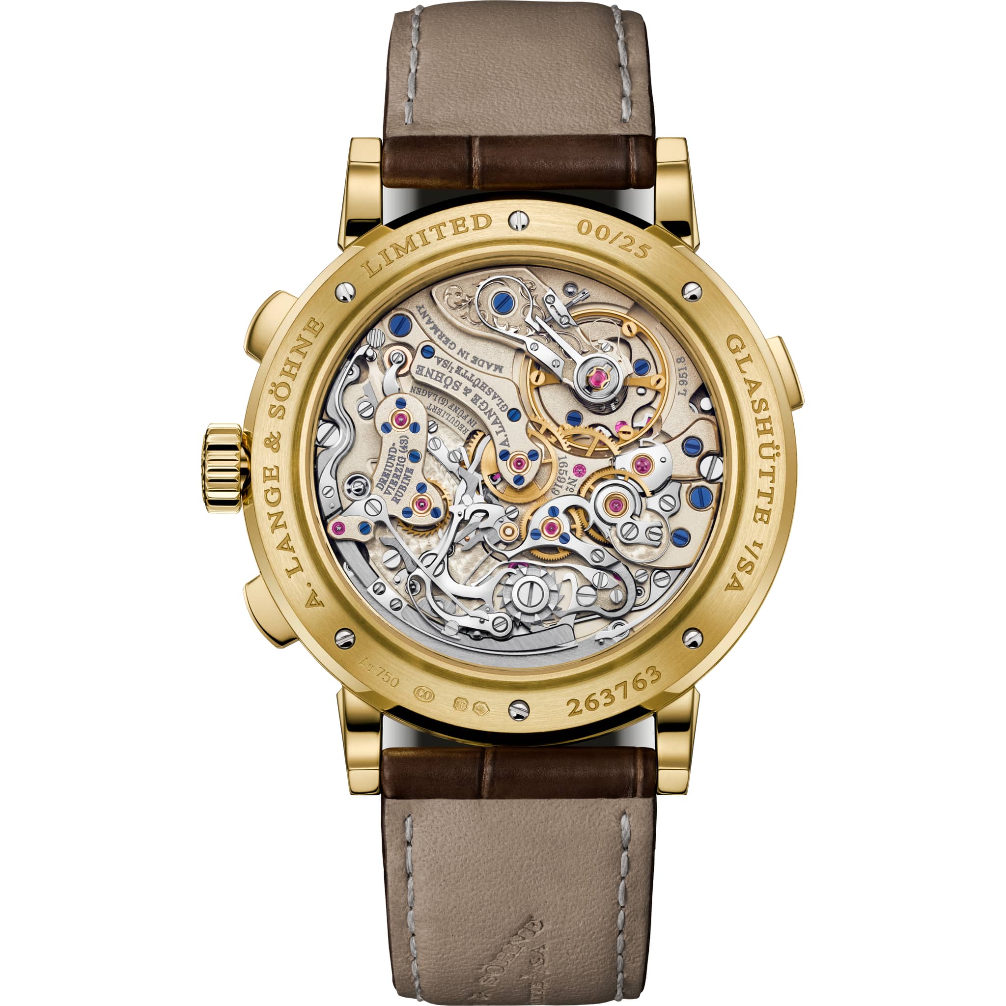A. Lange & Söhne Saxonia 405 Grey Dial, 18 Carat Yellow Gold
