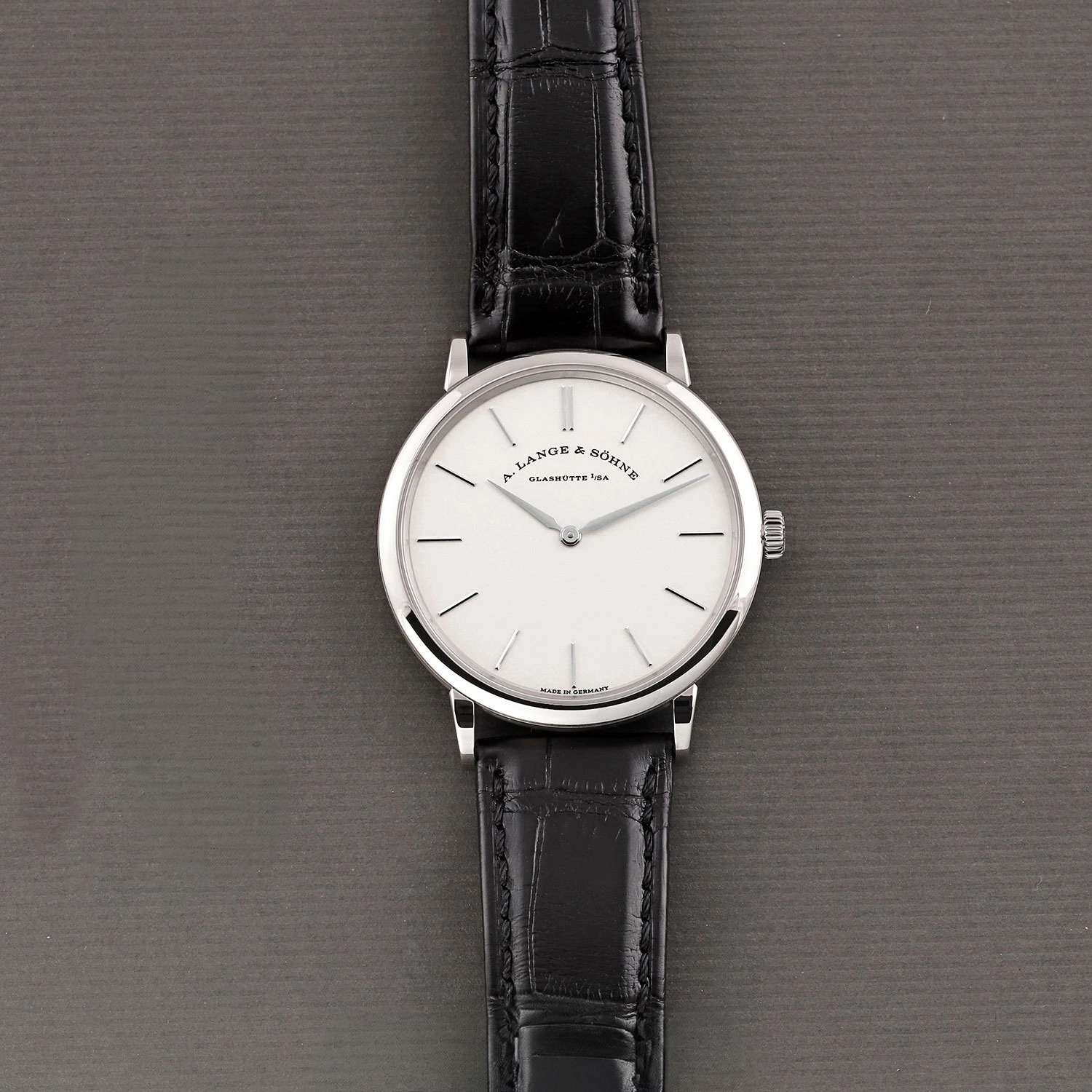 A. Lange & Söhne Saxonia 405 Grey Dial, 18 Carat Yellow Gold