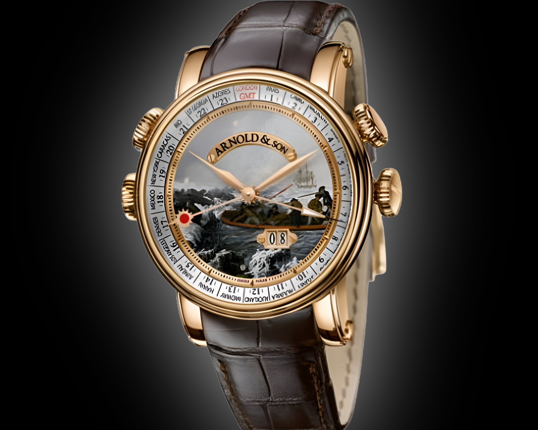 Arnold & Son Royal 1H6AP Multicolor Dial, Rose Gold, 47.0 mm