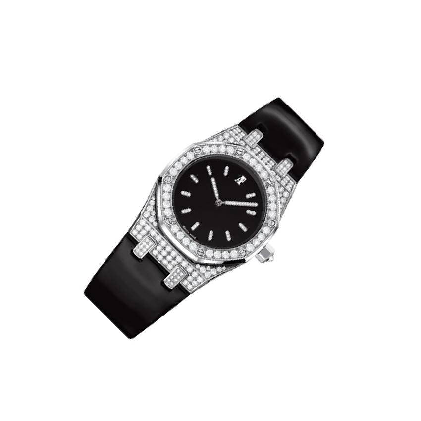 Audemars Piguet Royal Oak 77220 Black Dial, White Gold, 33.0 mm
