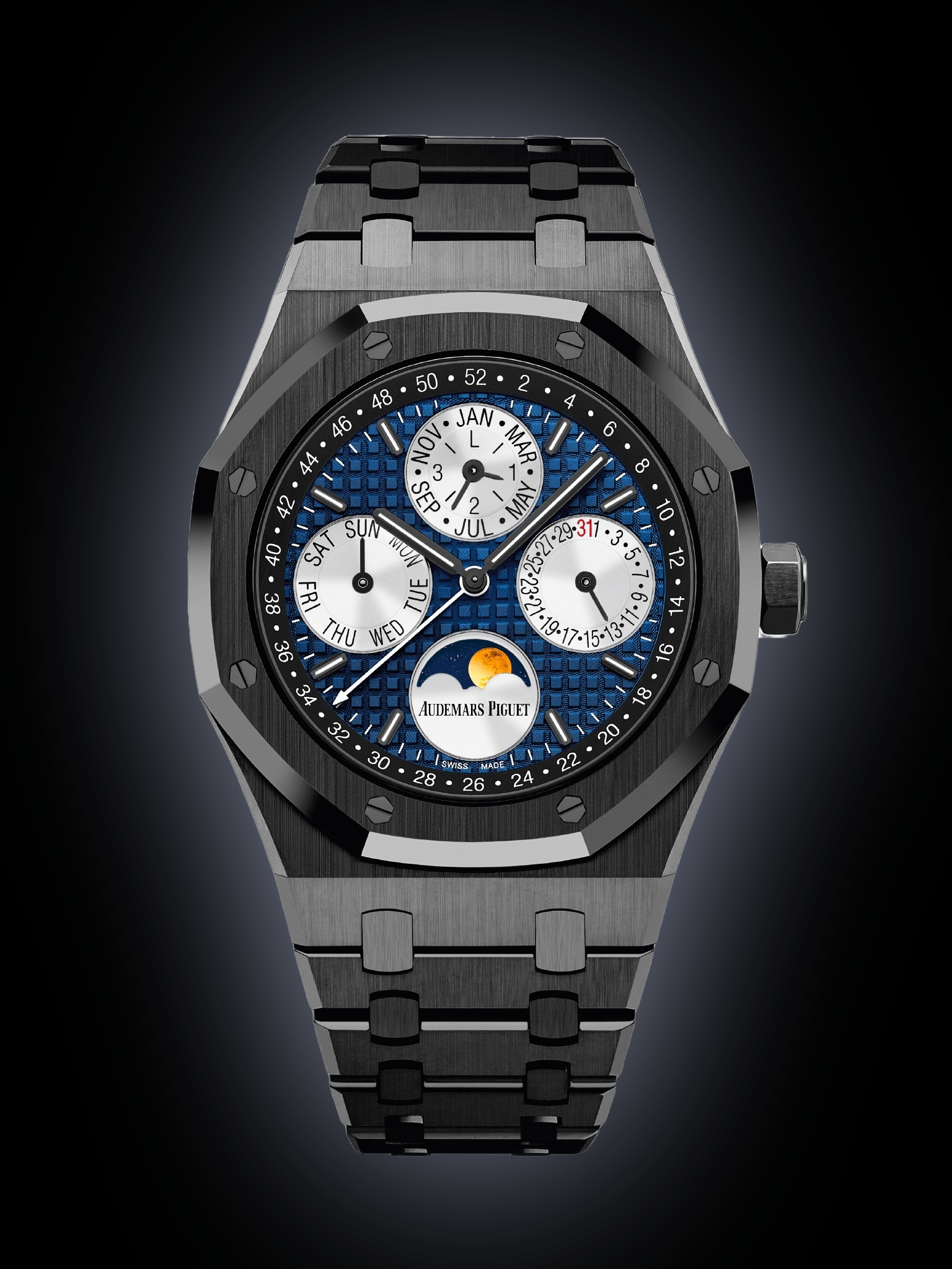 26599 Audemars Piguet Royal Oak 26599 Blue Dial, Ceramic, 41.0 mm, only Watch ...