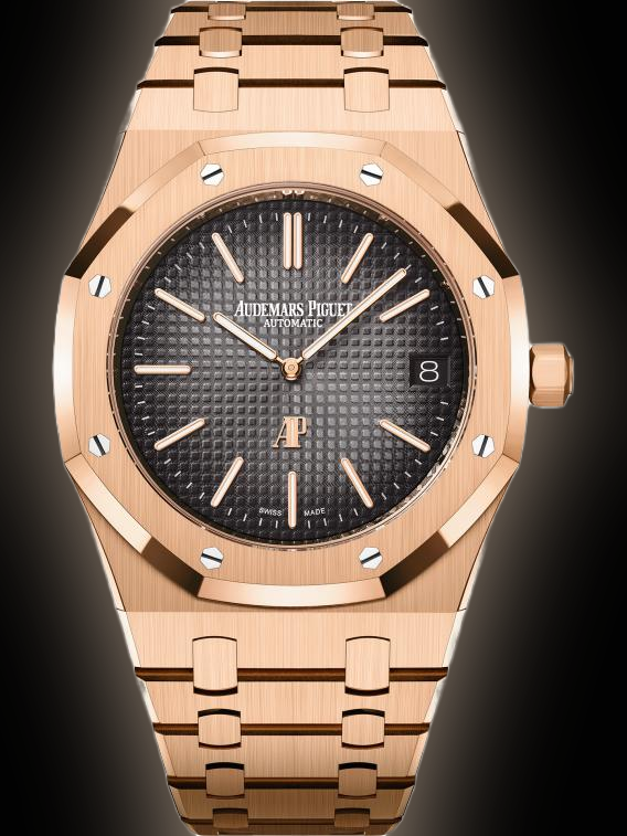 Audemars Piguet Royal Oak 16202 Smoked Grey Dial, 18 Carat Pink