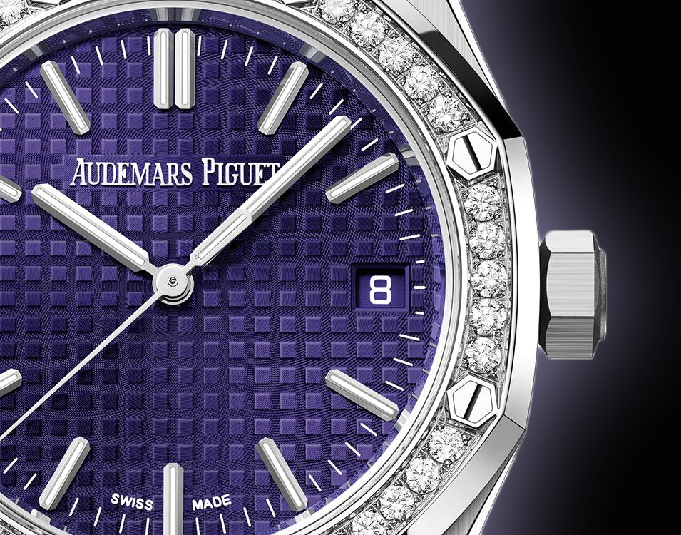 Audemars Piguet Royal Oak 15551 Purple Dial, 18 Carat White Gold