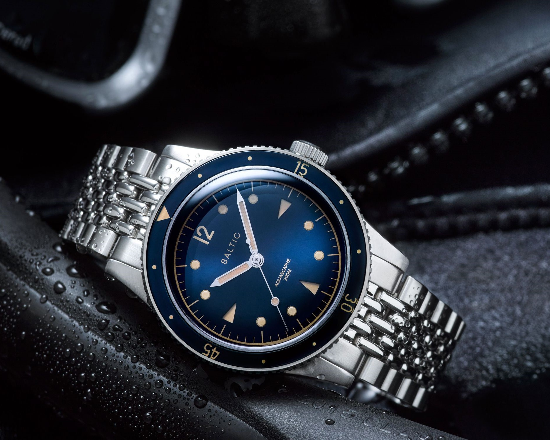 BALTIC AQUASCAPHE blue gilt バルチック Aquascaphe Classic Bleu Gilt - Baltic Watches