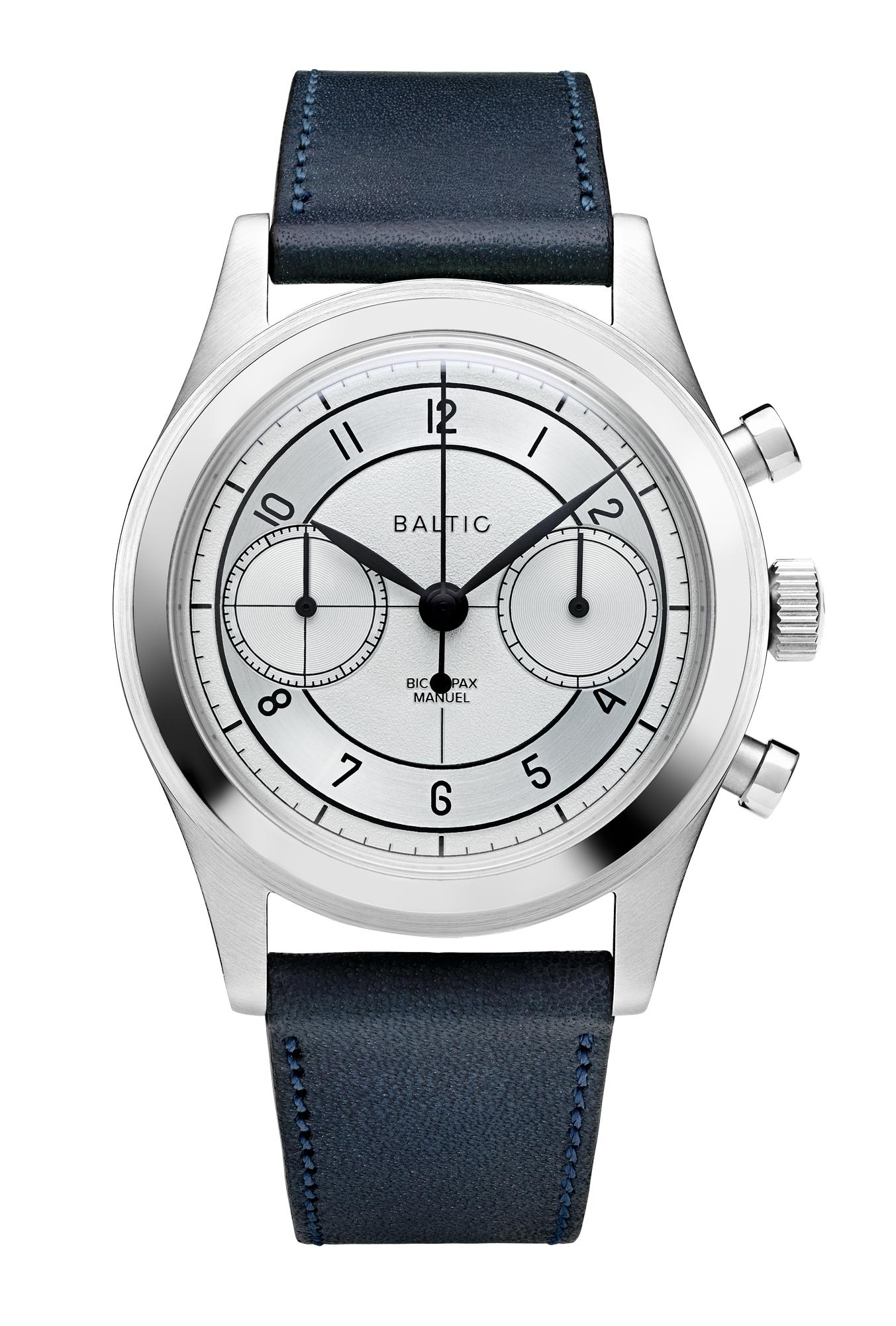 Baltic Watches Bicompax Silver Dial, Stainless Steel, 38.0