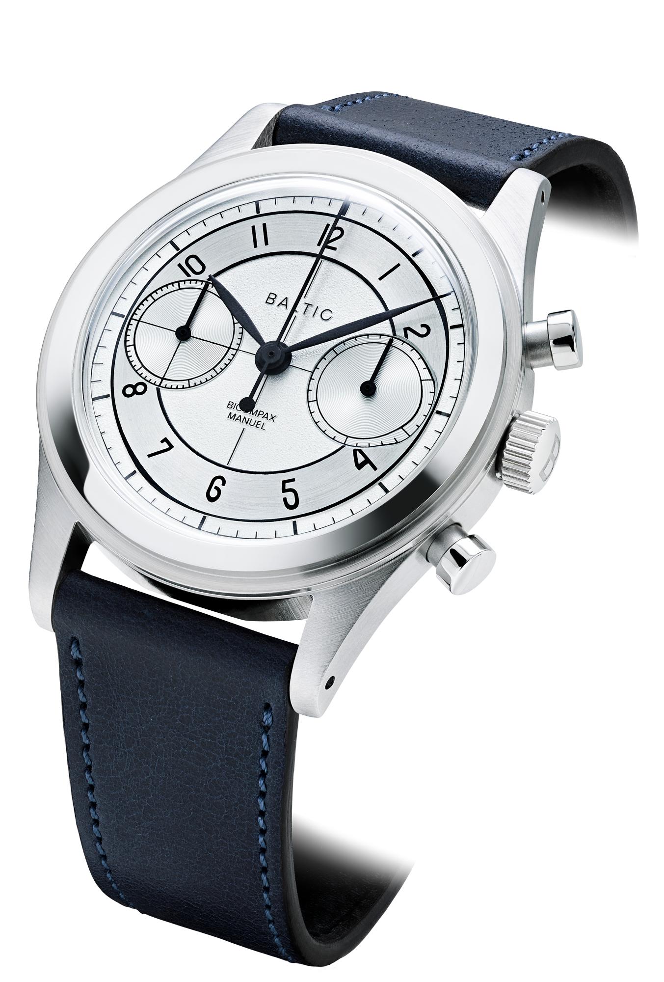 BALTIC BICOMPAX 002 ☆手巻きクロノグラフ☆ Baltic Bicompax 002 Silver – Time+Tide Watches