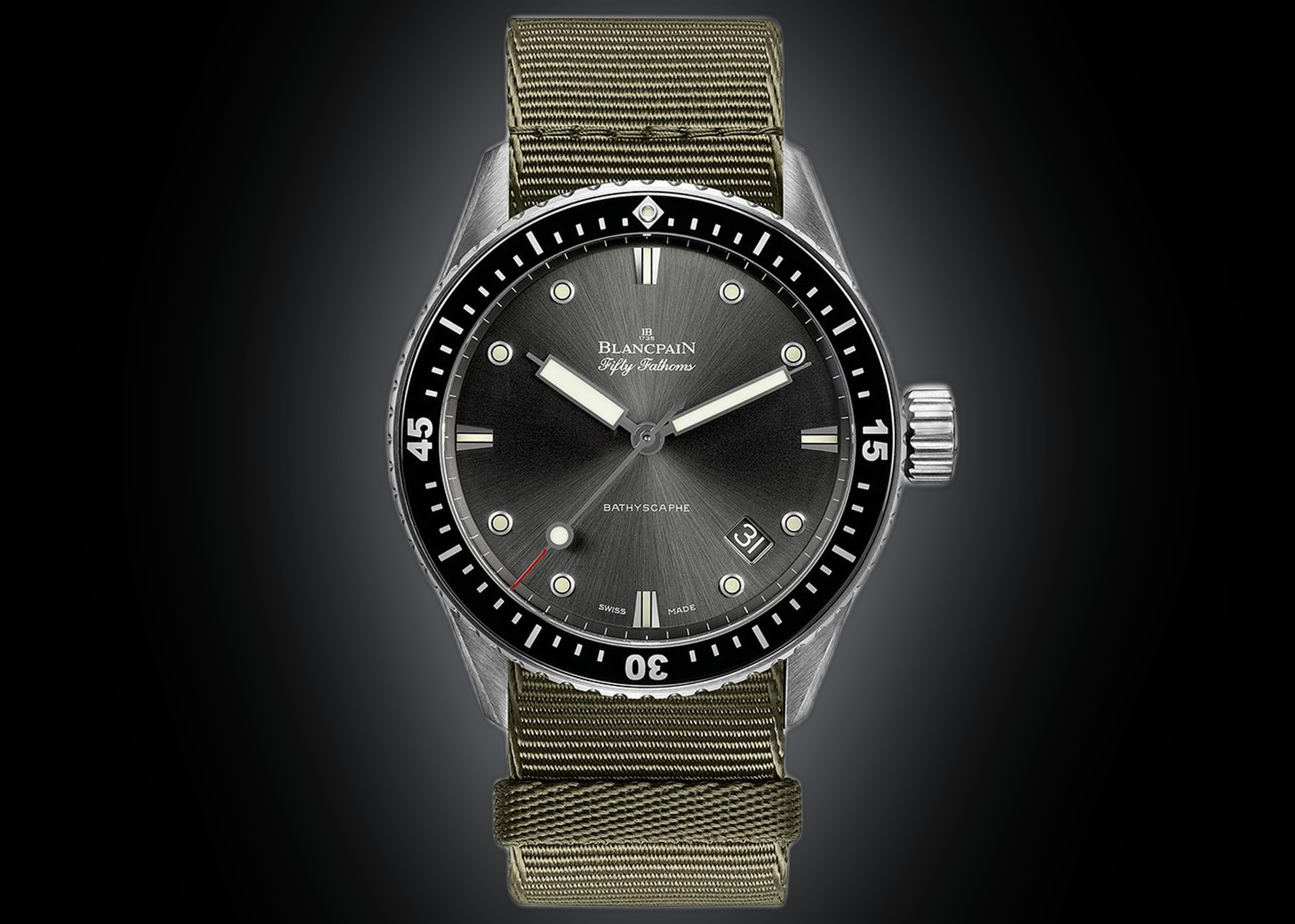 Blancpain Fifty Fathoms Bathyscaphe 5000 Grey Meteor Dial, Steel