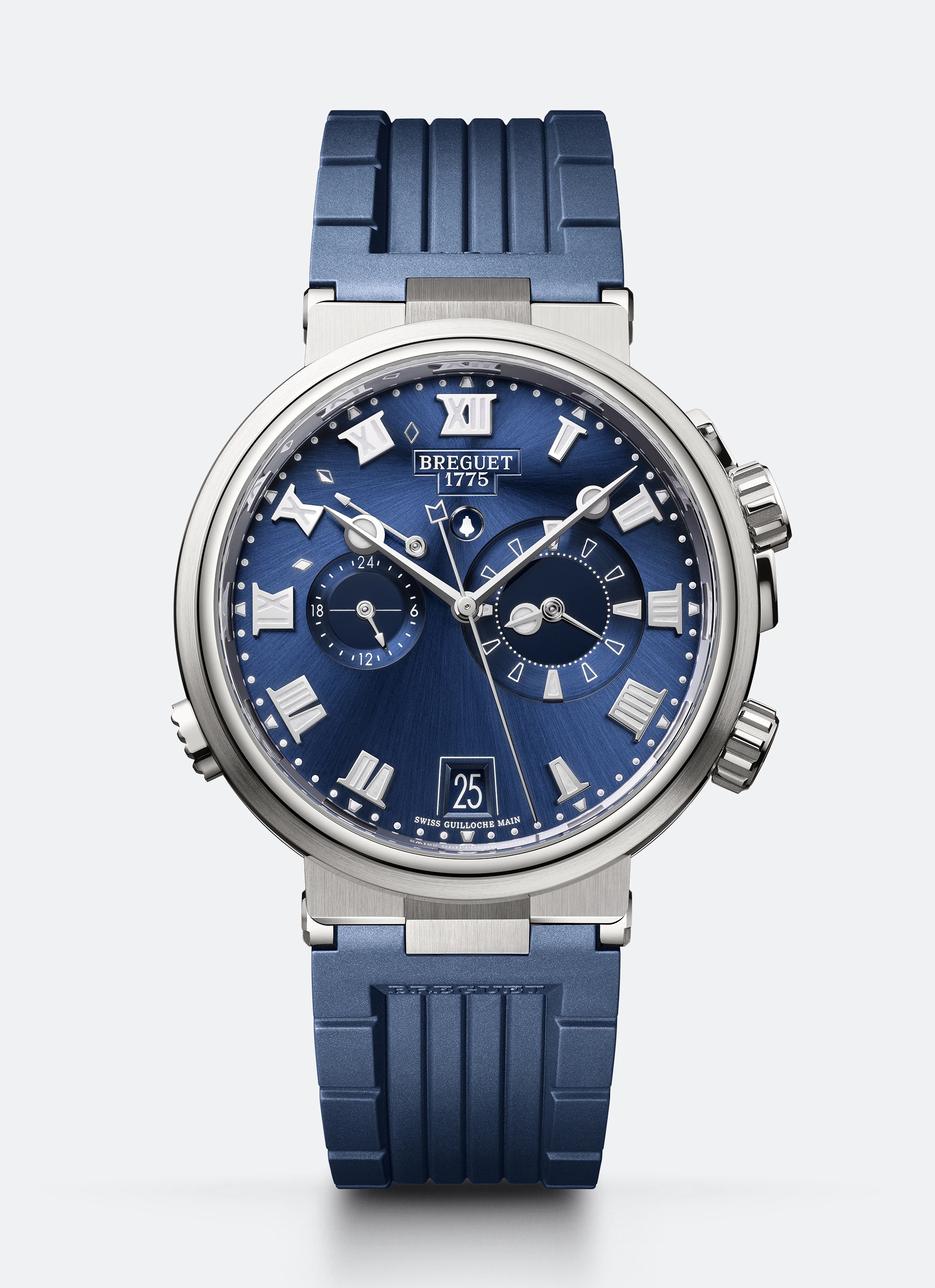 Breguet Marine 5547 Blue Dial, Titanium, Alarme Musicale, Rubber