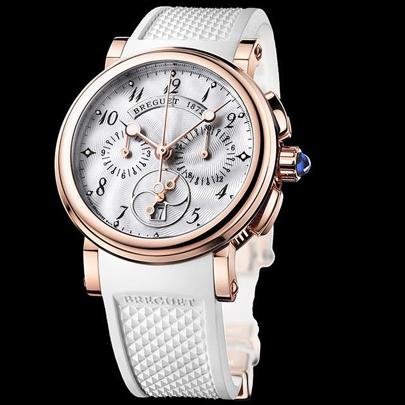 Breguet Marine 8827BR Silver Dial, 18kt Rose Gold, Chronograph