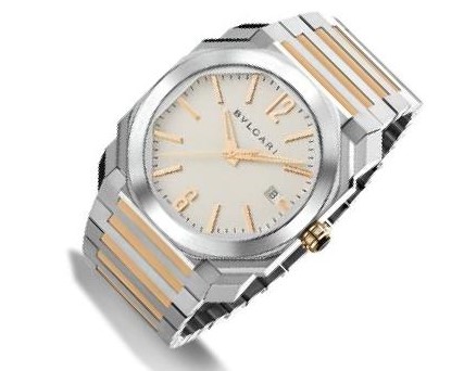 Bulgari Octo Solotempo Silver Dial, Pink Gold, 38.0 mm, Two Tone