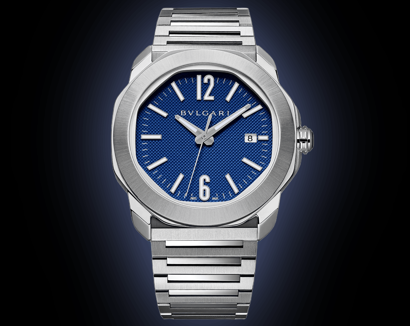 Bulgari Octo Roma Steel, 41.0 mm, Alligator Leather, 100.0 m
