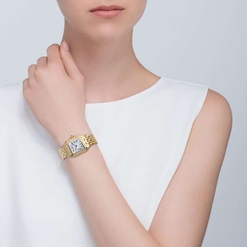 Cartier Panthère de Cartier WGPN Silver Dial, 18kt Yellow Gold