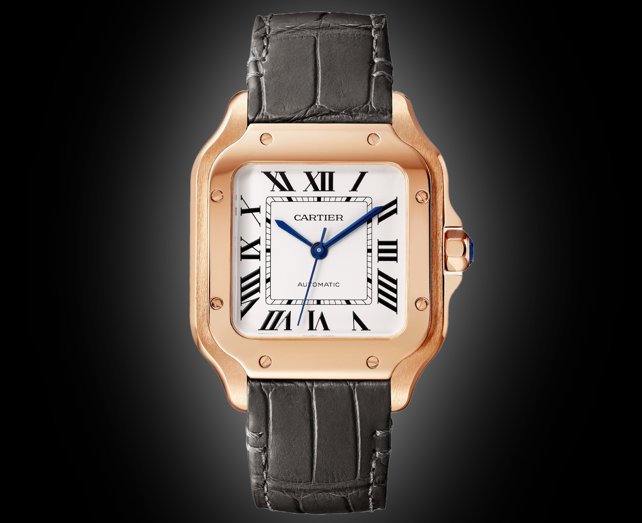 Cartier Santos Dumont WGSA Silver Dial, 18K Rose Gold, Santos