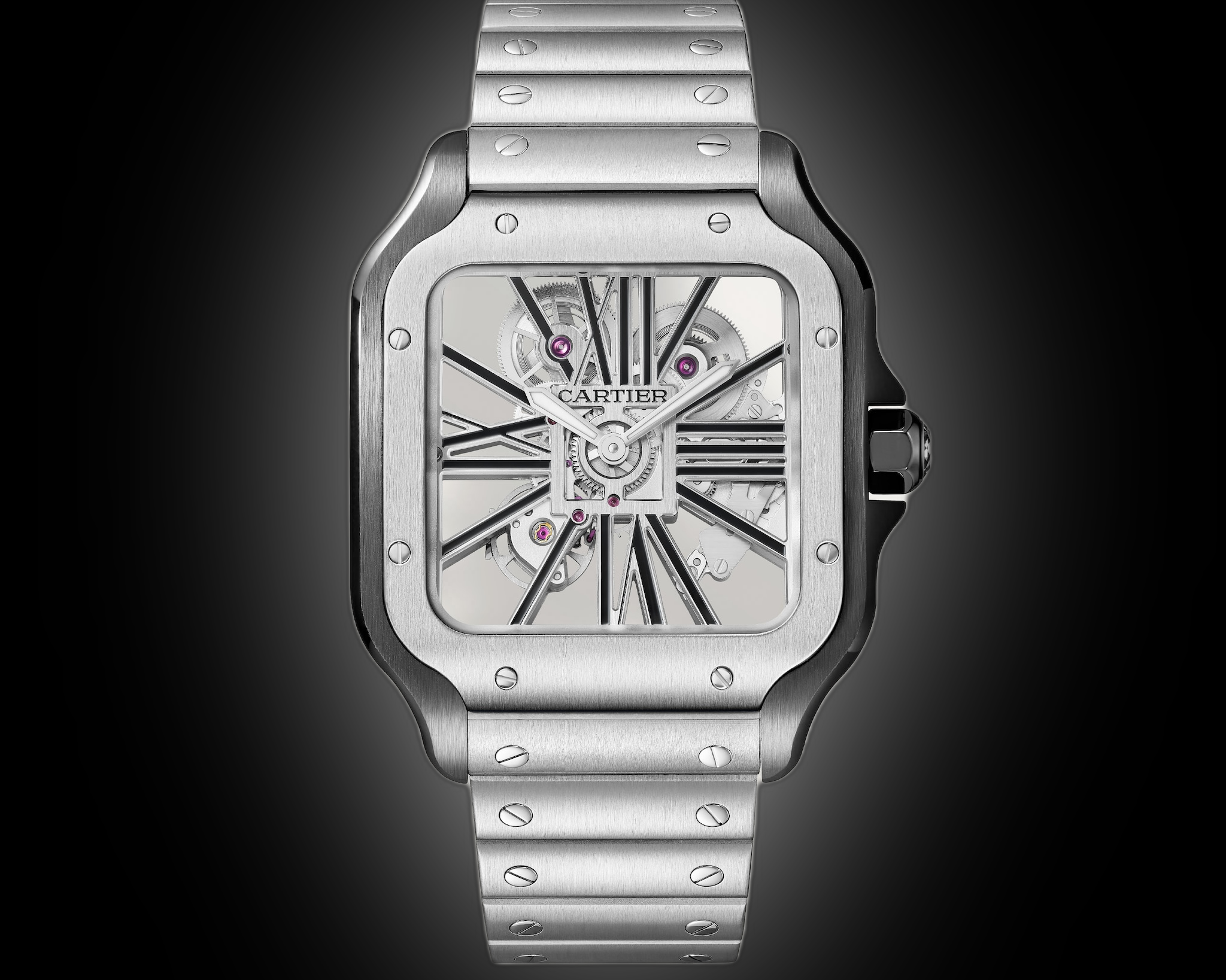 Cartier Santos de Cartier WHSA Gray Dial, Steel, 39.8 mm
