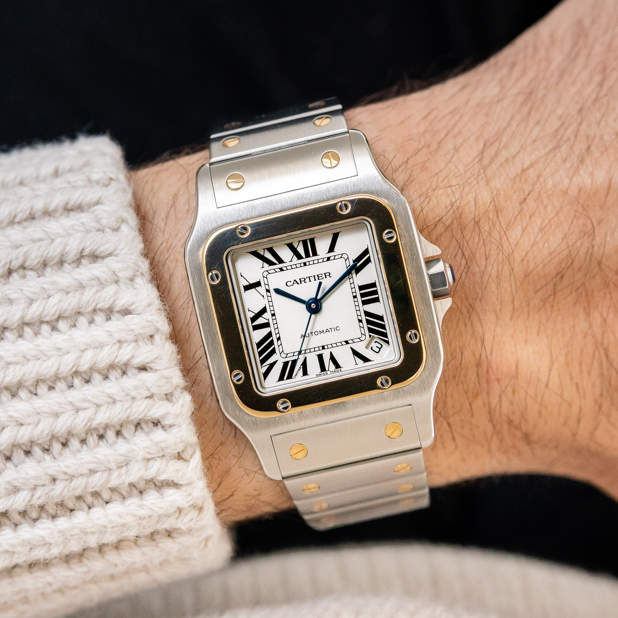 Cartier Santos Galbee W200 Silver Opaline Dial, Stainless Steel 