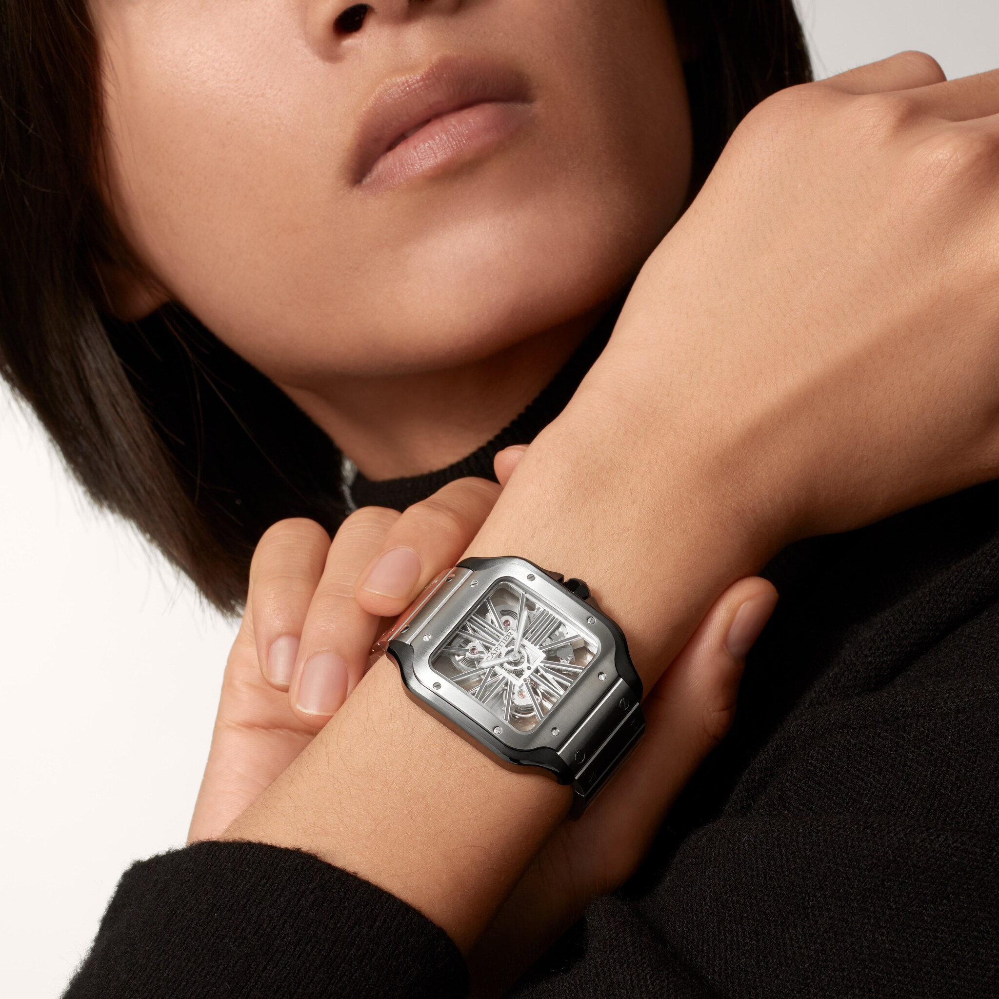 Cartier Santos de Cartier WHSA Gray Dial, Steel, 39.8 mm