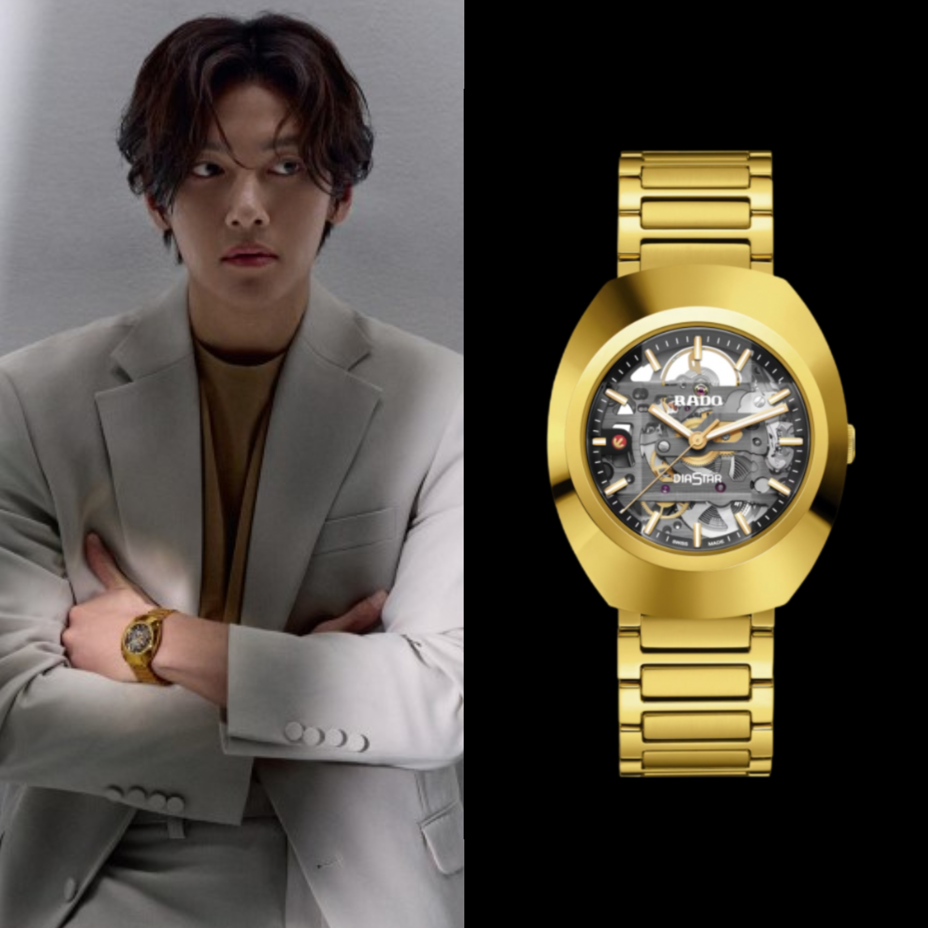 正規品！美品！ラドーRADO DIASTAR 腕時計 ブラック/ゴールド 楽天市場】ラドー RADO ダイヤスター レディース 腕時計