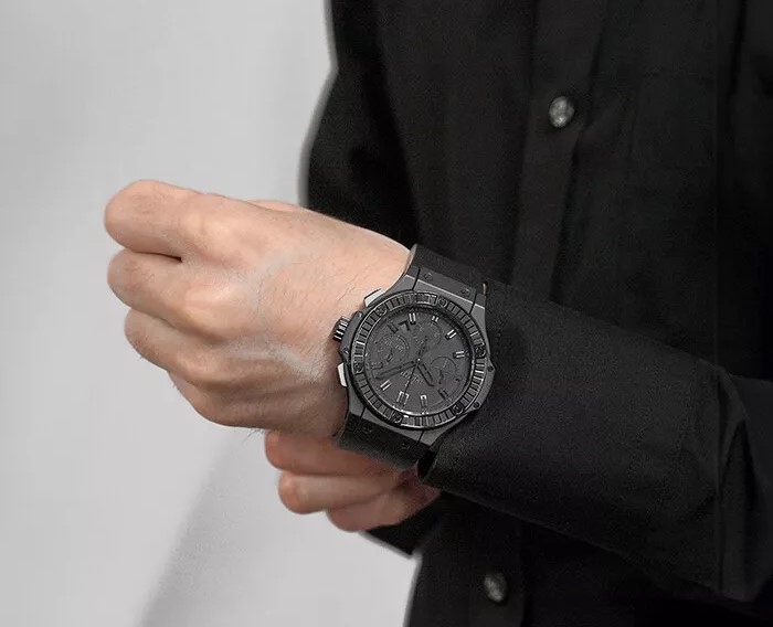 Hublot レザー 時計ストラップ ブラック Hublot Big Bang 301.CD Black Dial, 44.0 mm, Self Winding, Analog