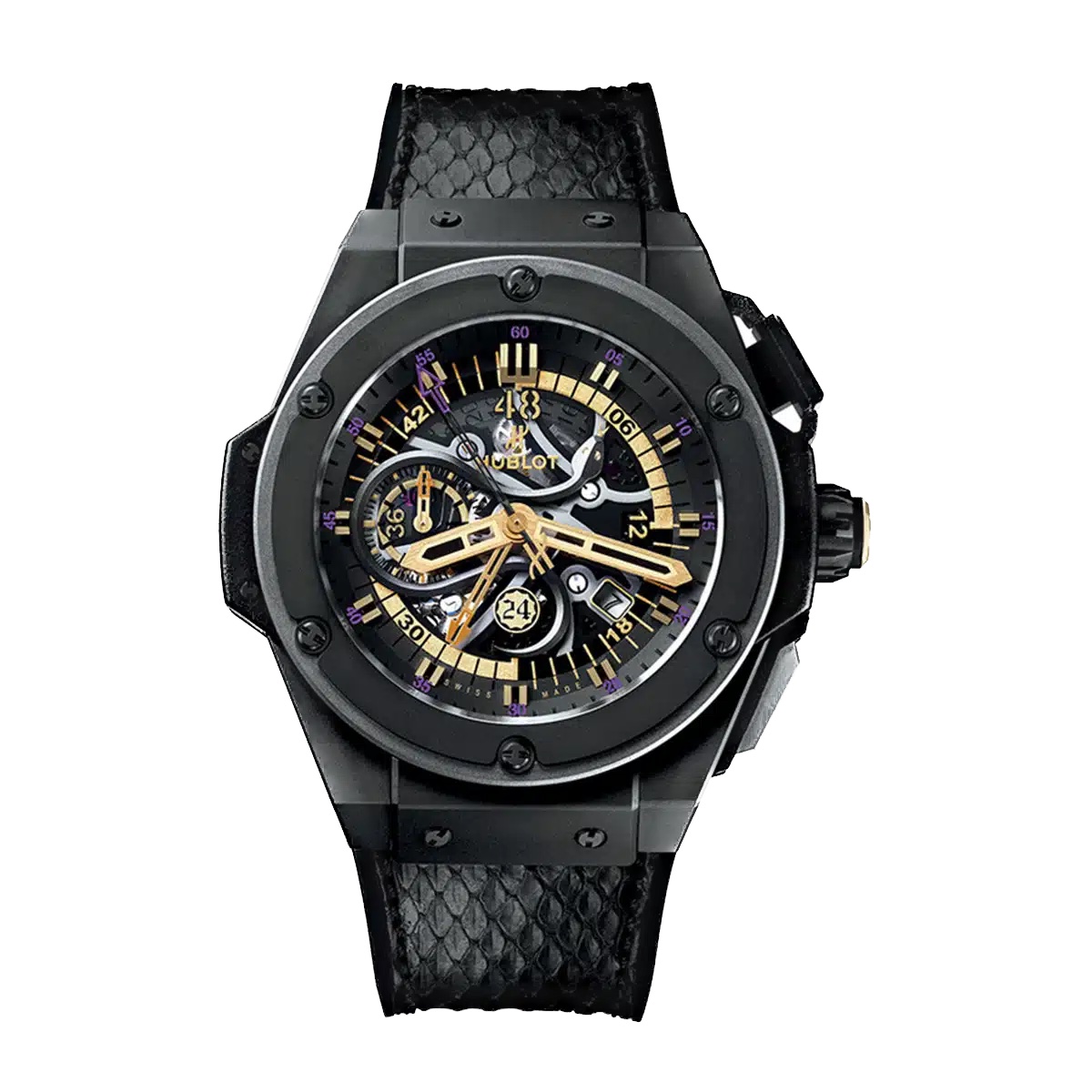 Hublot King Power 748.CI Skeleton Dial, Pink Gold, Black Mamba
