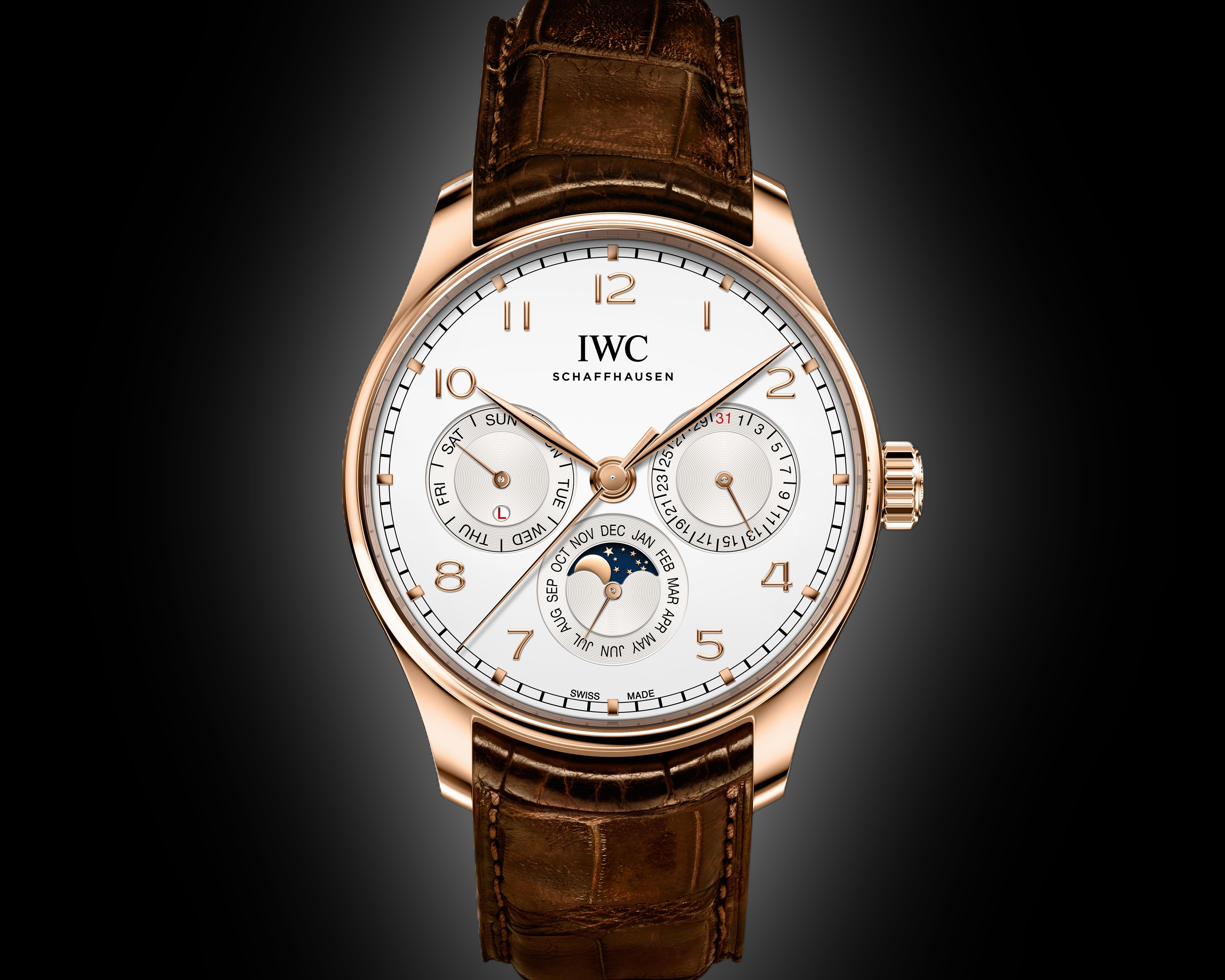 IWC Portugieser 3442 Blue Dial, 18 ct 5N Gold, mm, Perpetual