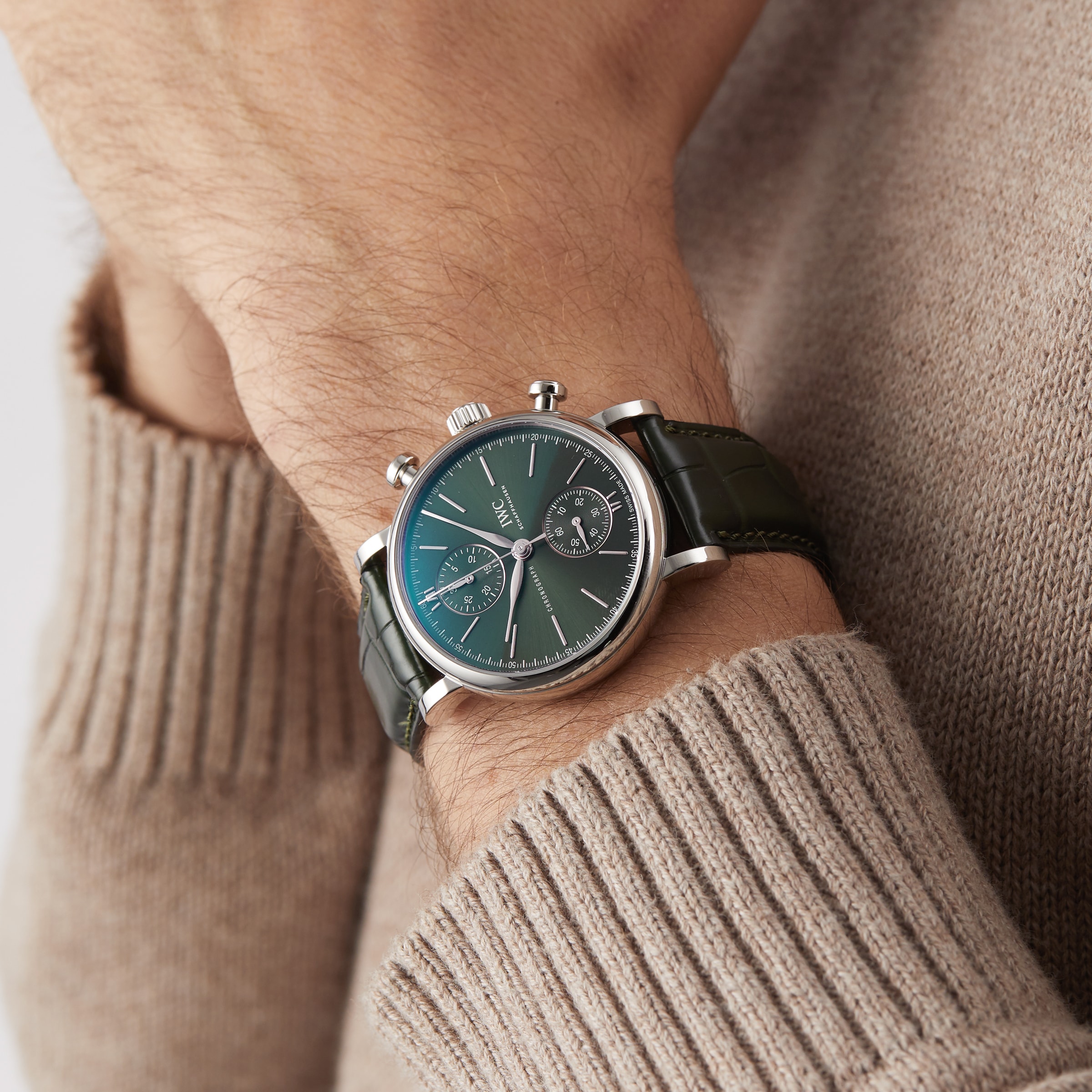 IWC Portofino 3914 Green Dial, Stainless Steel, 39.0 mm, Chronograph