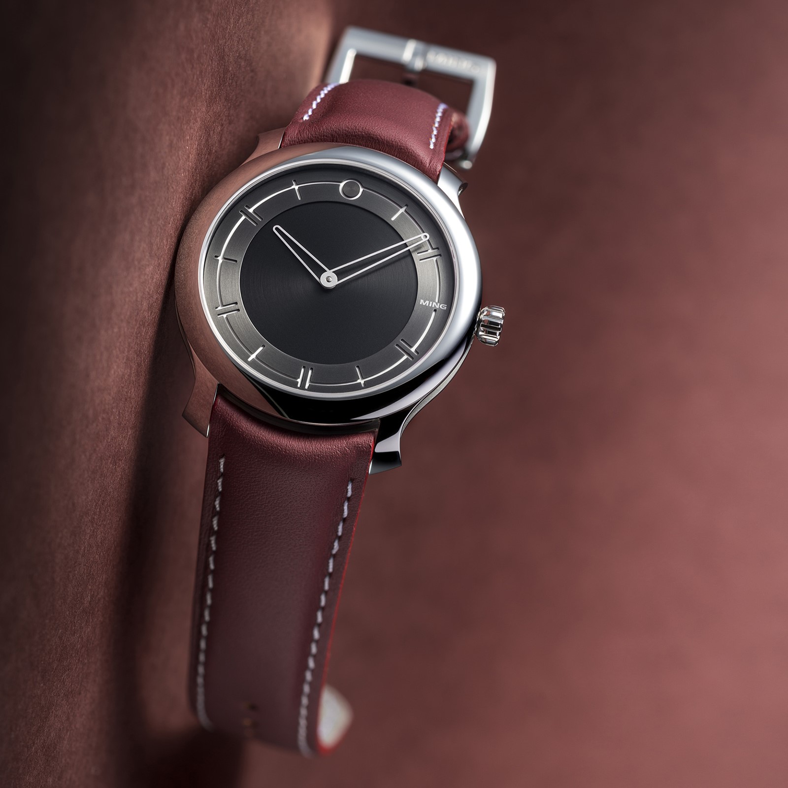 Ming 27XX 27.01 Ultra Thin Calf, Black Dial, Stainless Steel, 38 mm