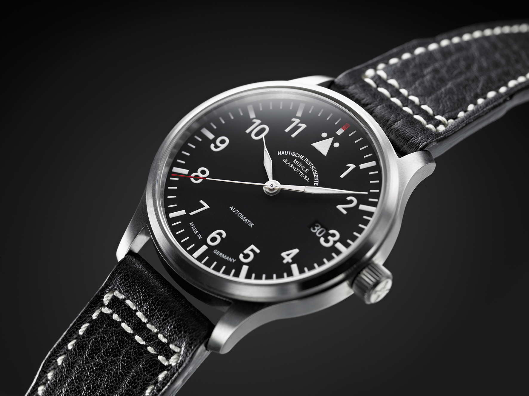 Muehle Glashuette Terrasport M1-37-44 Black Dial, Stainless