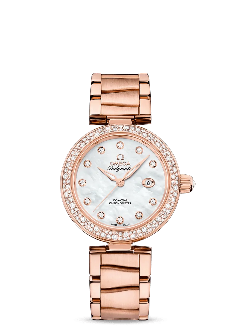 Omega De Ville Ladymatic 425.65 White Dial, 18K Sedna™ Gold, 34.0