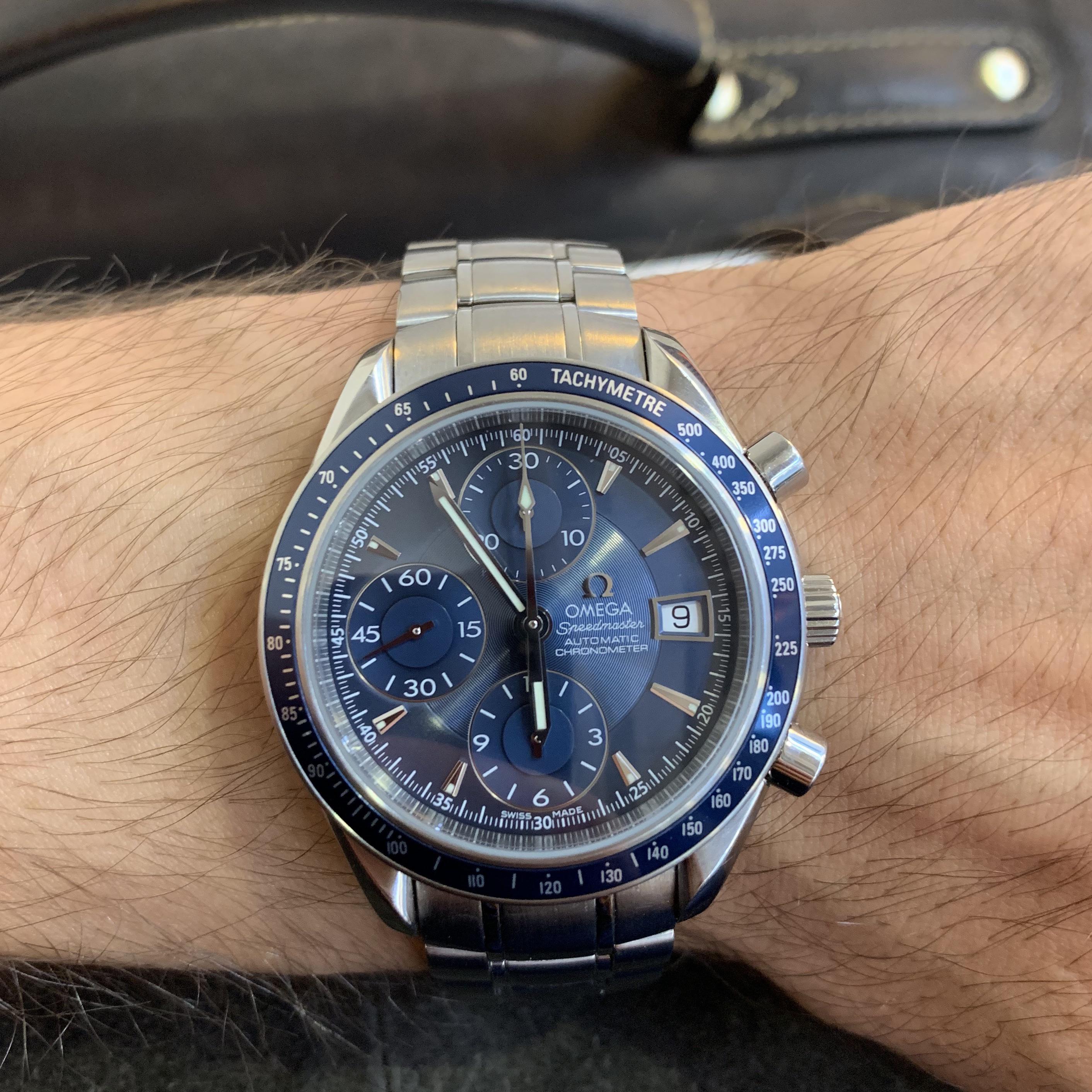 Omega Speedmaster Date 40 3212.80 Blue Dial, Stainless Steel, 40.0