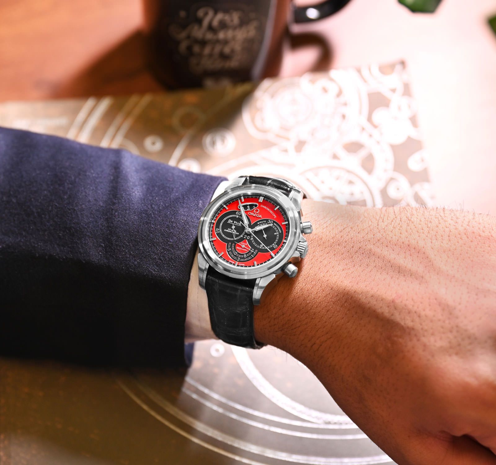 Omega De Ville 41 4851.61 Red Dial, Stainless Steel, 41.0 mm