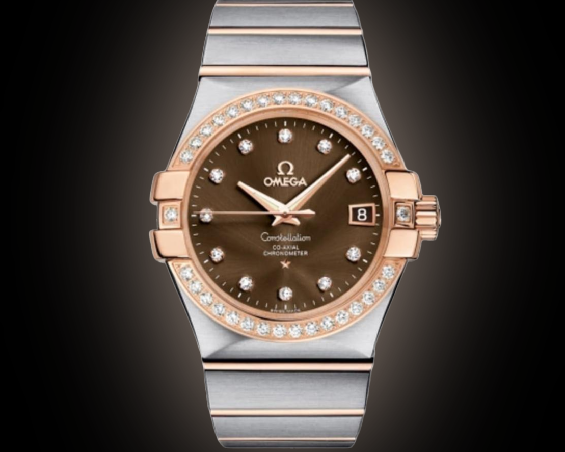 Omega De Ville 4677.60 Brown Dial, 18kt Rose Gold, Ladies Watch