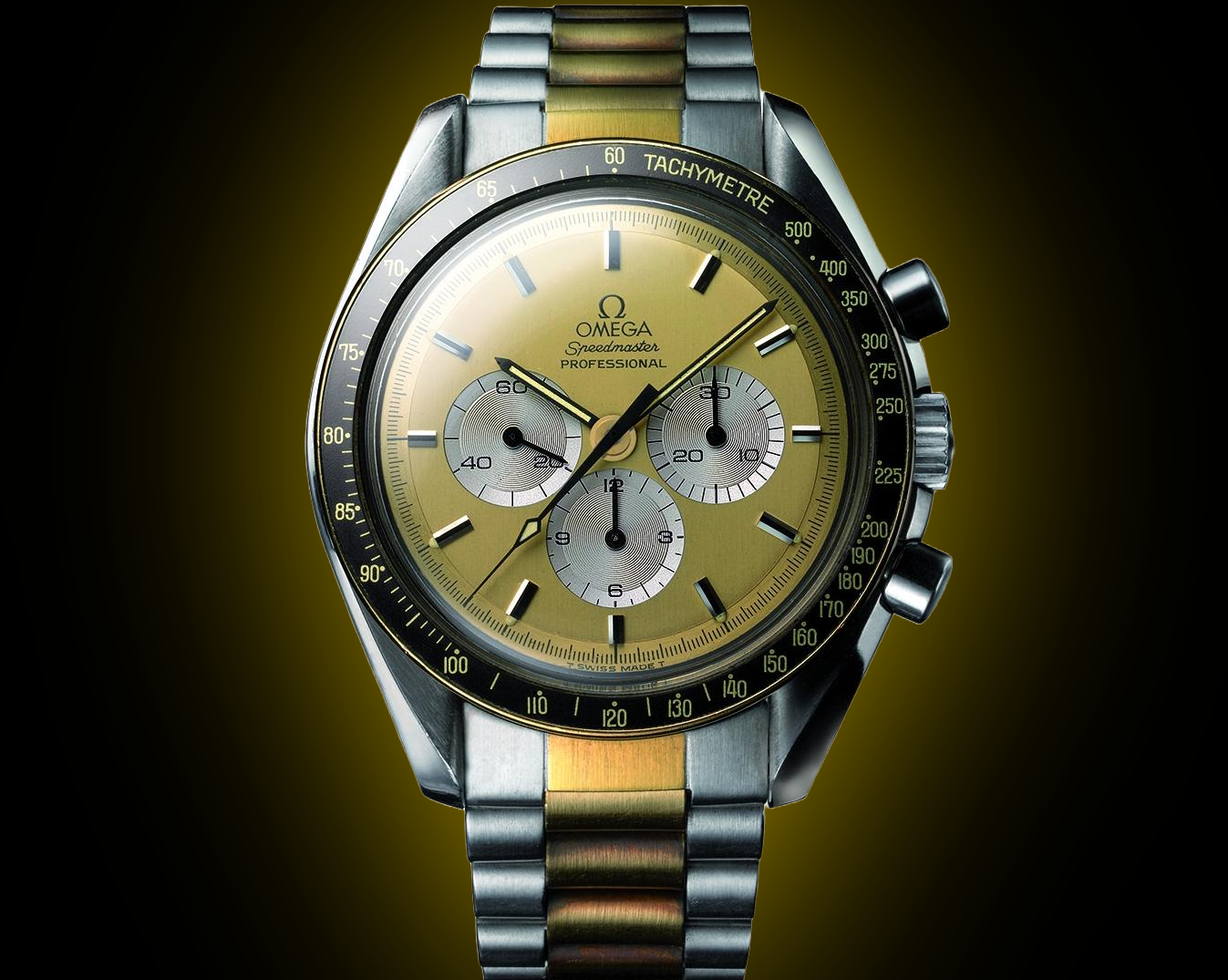 Omega Speedmaster Moonwatch DD 145 Champagne Dial, Yellow Gold