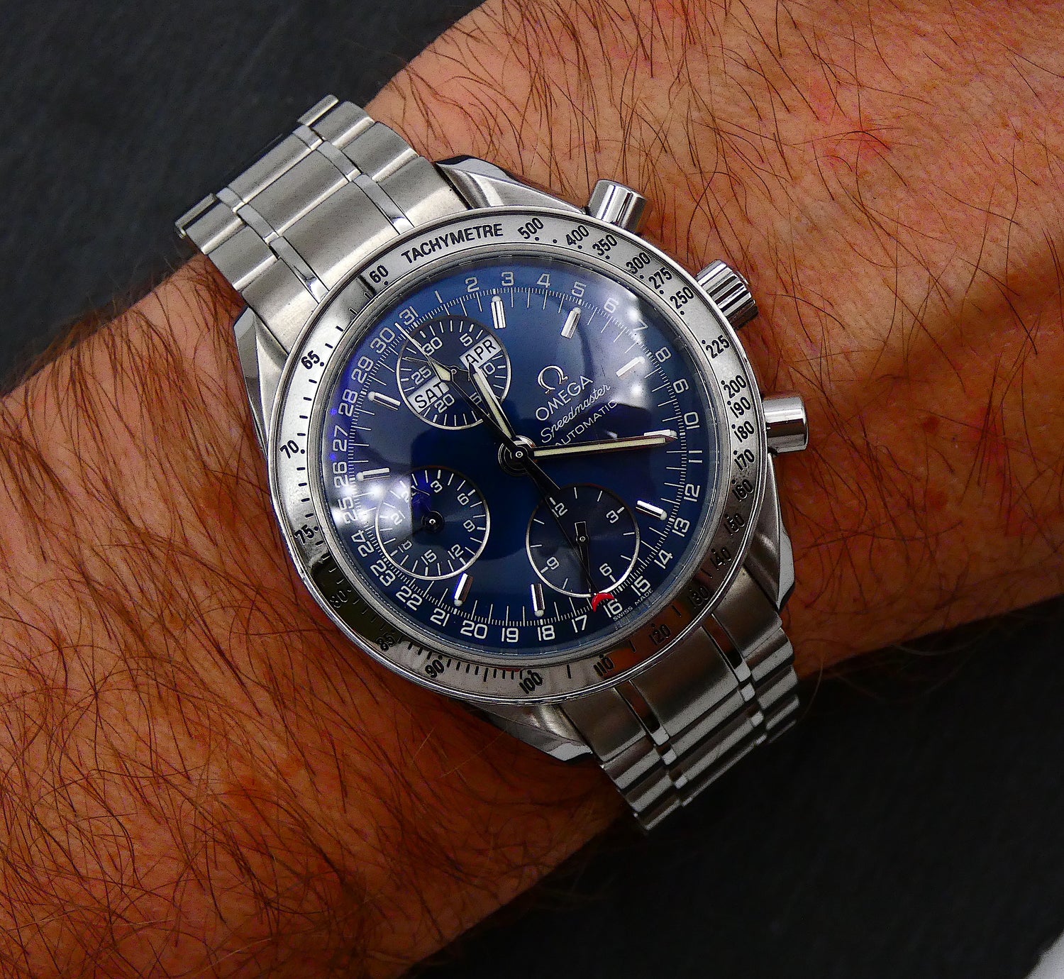 Omega Speedmaster Day-Date 3523.80 Blue Dial, Stainless Steel