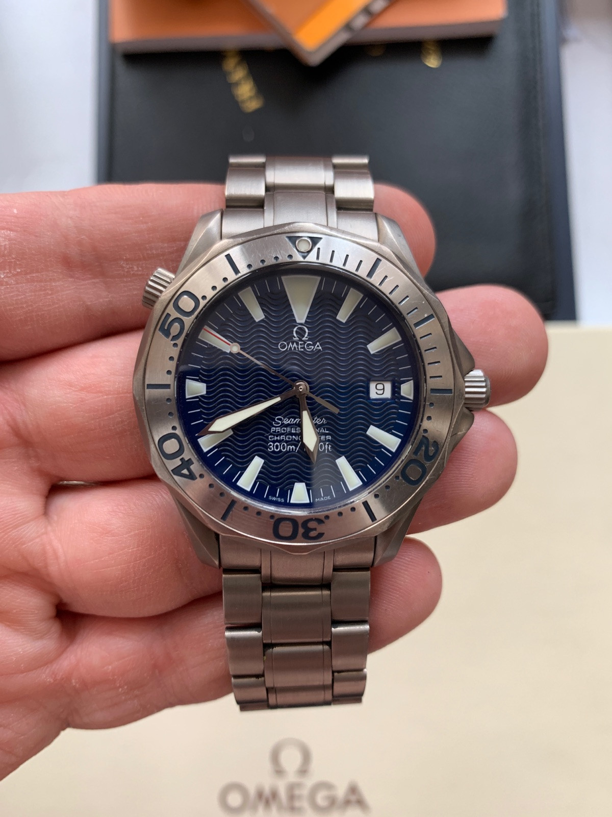 Omega Seamaster Diver 300M 2232.80 Electric Blue Dial, Titanium