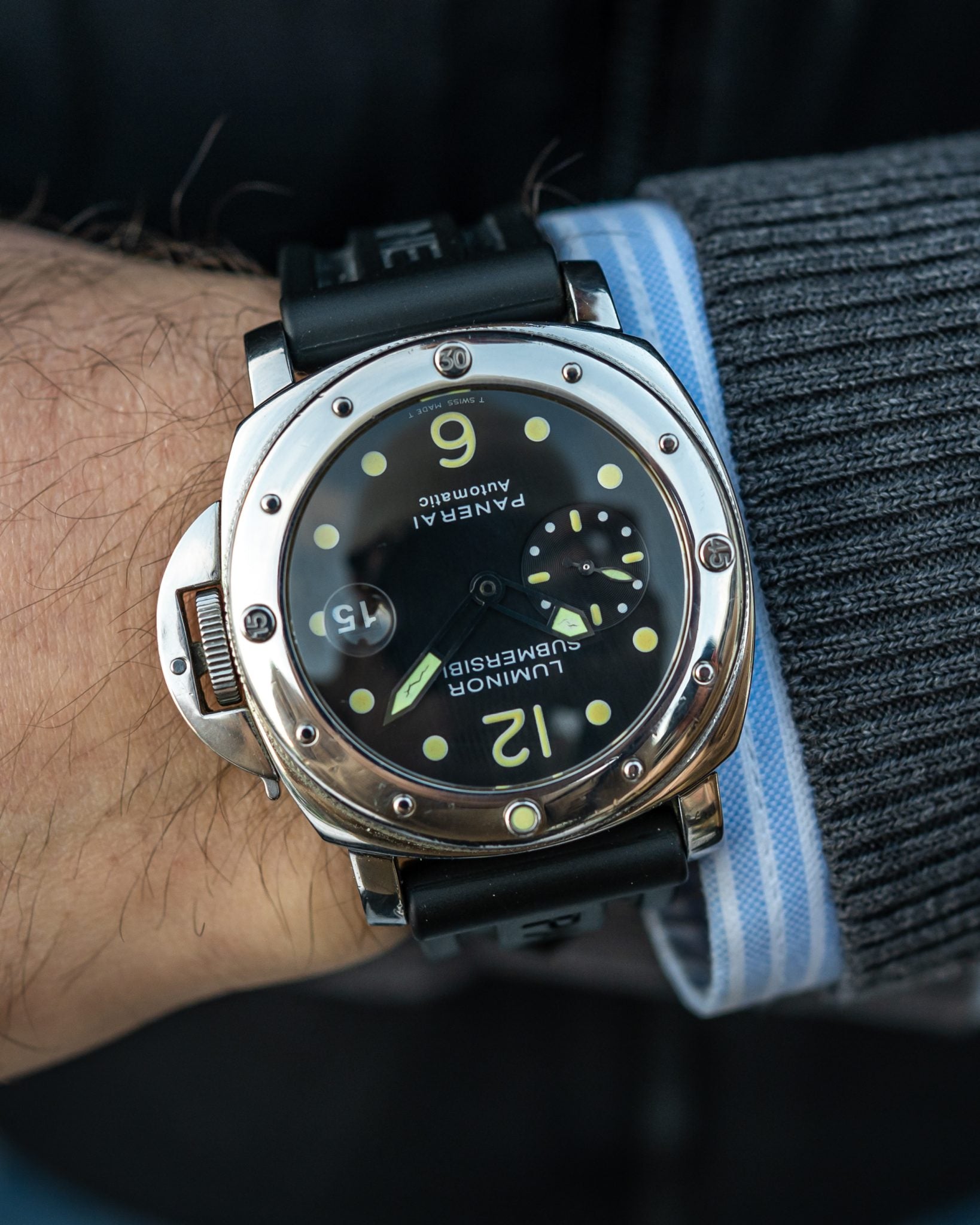Panerai Submersible 00024 Black Dial, Stainless Steel, mm