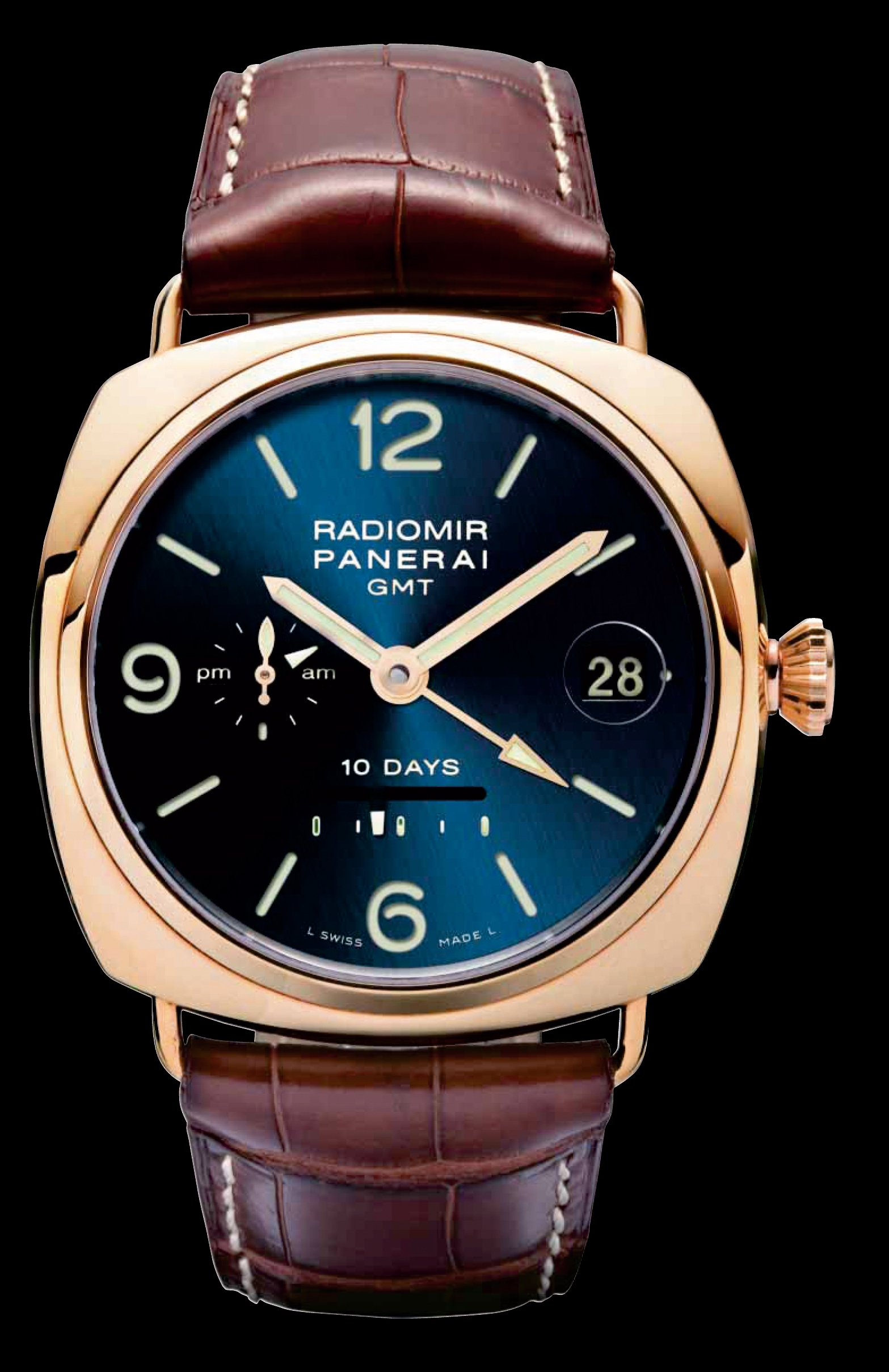 Panerai Radiomir 10 00273 Blue Dial, Pink Gold, 46.0 mm, only Watch