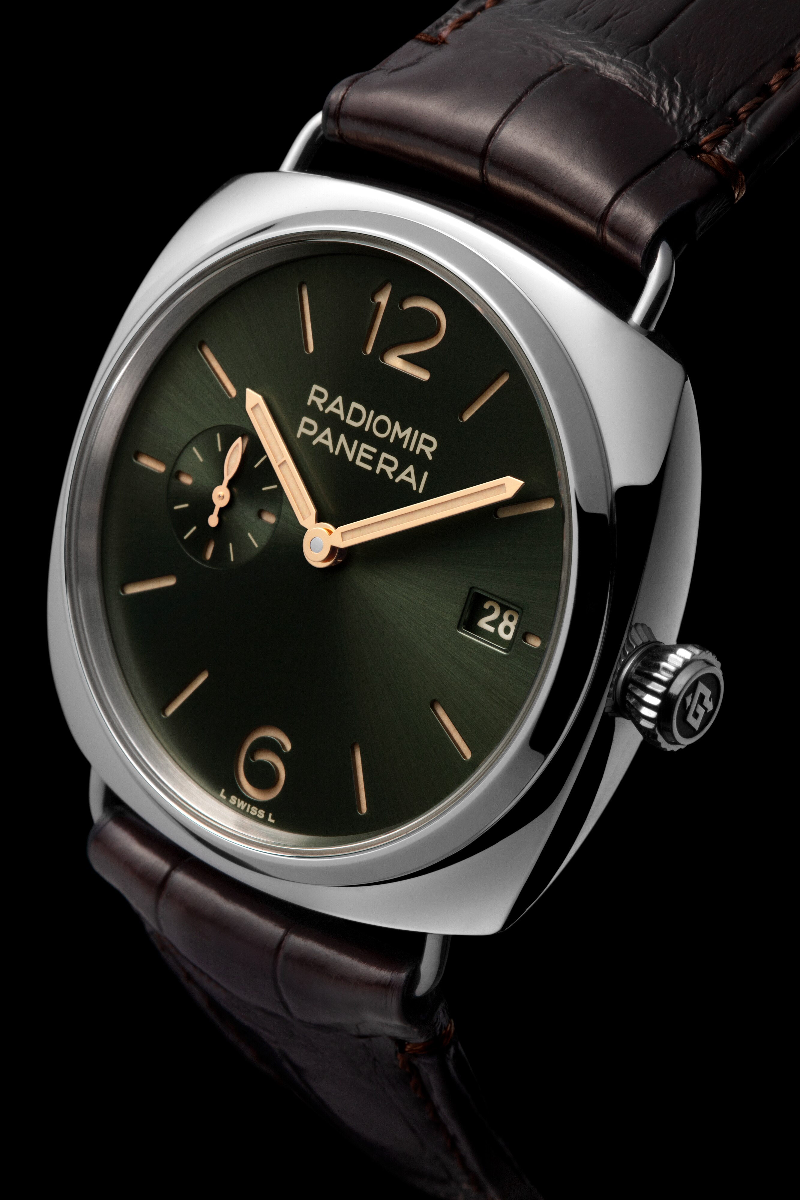 Panerai Radiomir Quaranta 01573 Green Dial, Polished Steel, 40.0