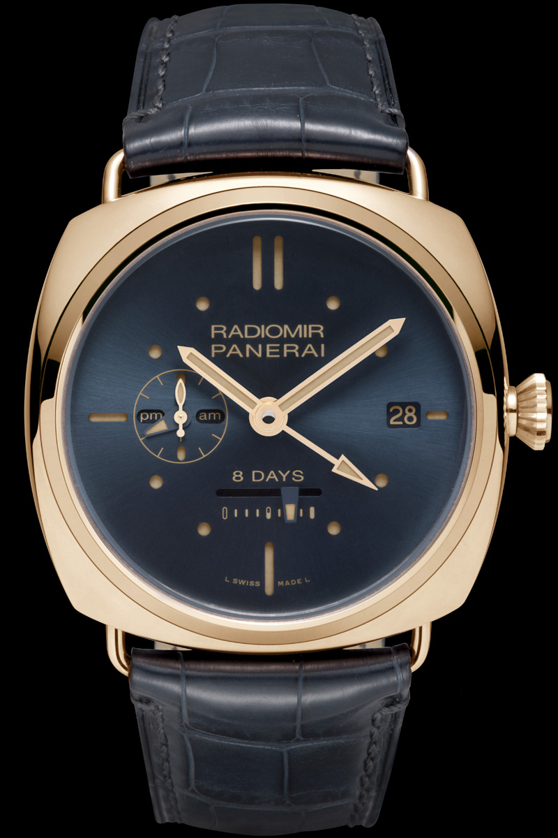 Panerai Radiomir 8 Days 00538 Blue Black Dial, Pink Gold, Oro