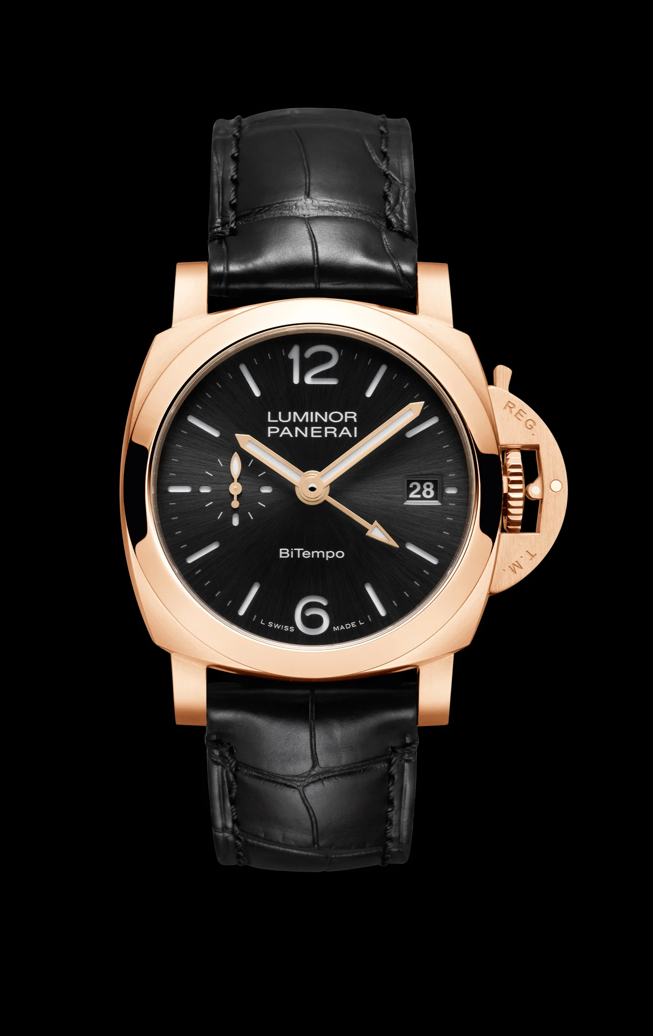 Panerai Luminor Quaranta 01641 Black Dial, 40.0 mm, Goldtech