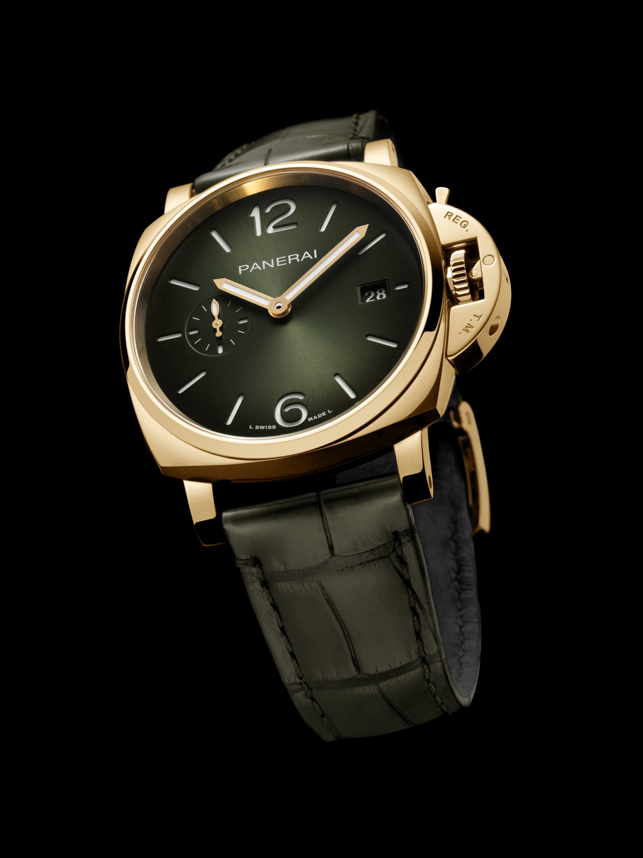 Panerai Luminor Due 01423 Green Dial, Yellow Gold, 42.0 mm, Self