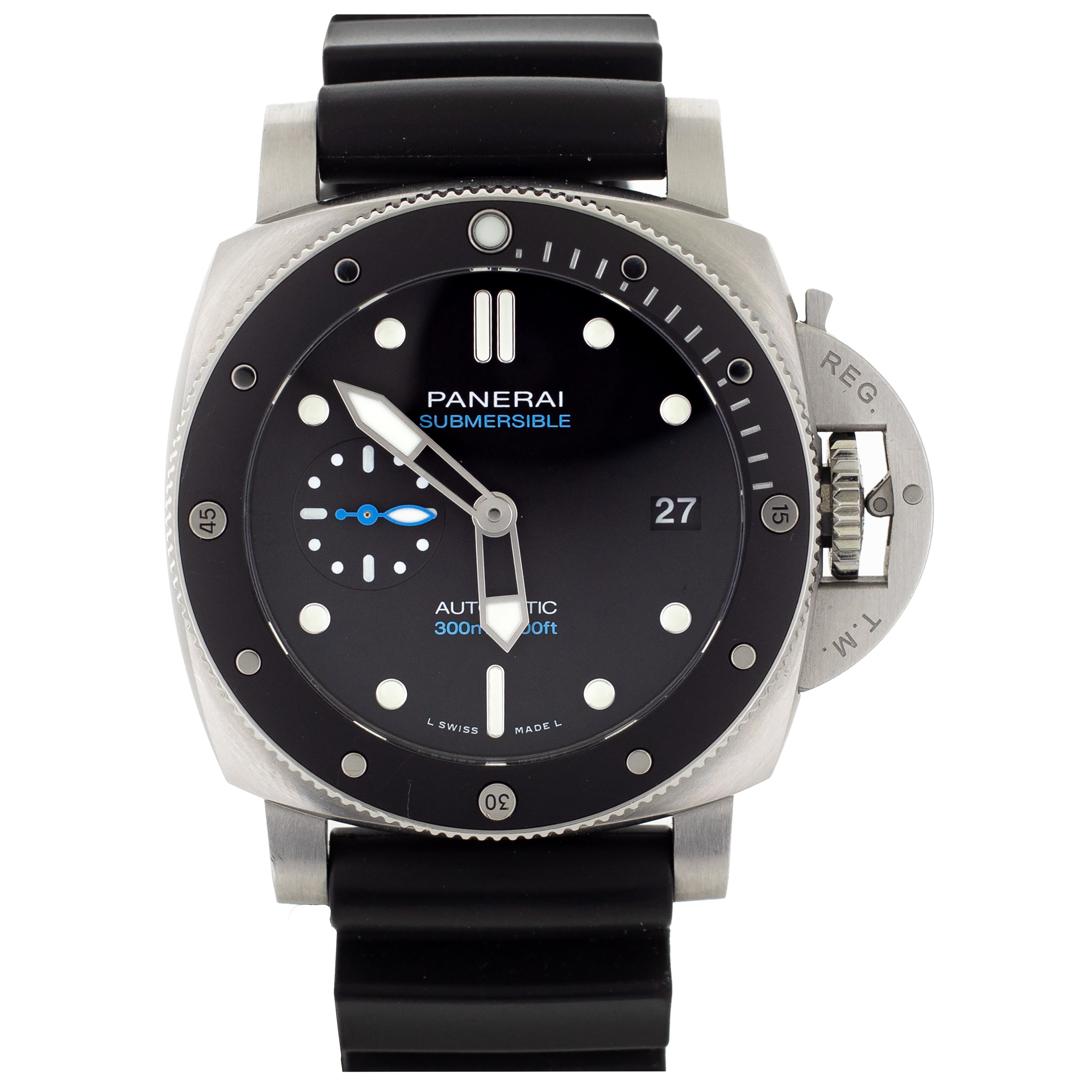 Panerai Submersible 02683 Black Dial, Brushed Steel, 42.0 mm