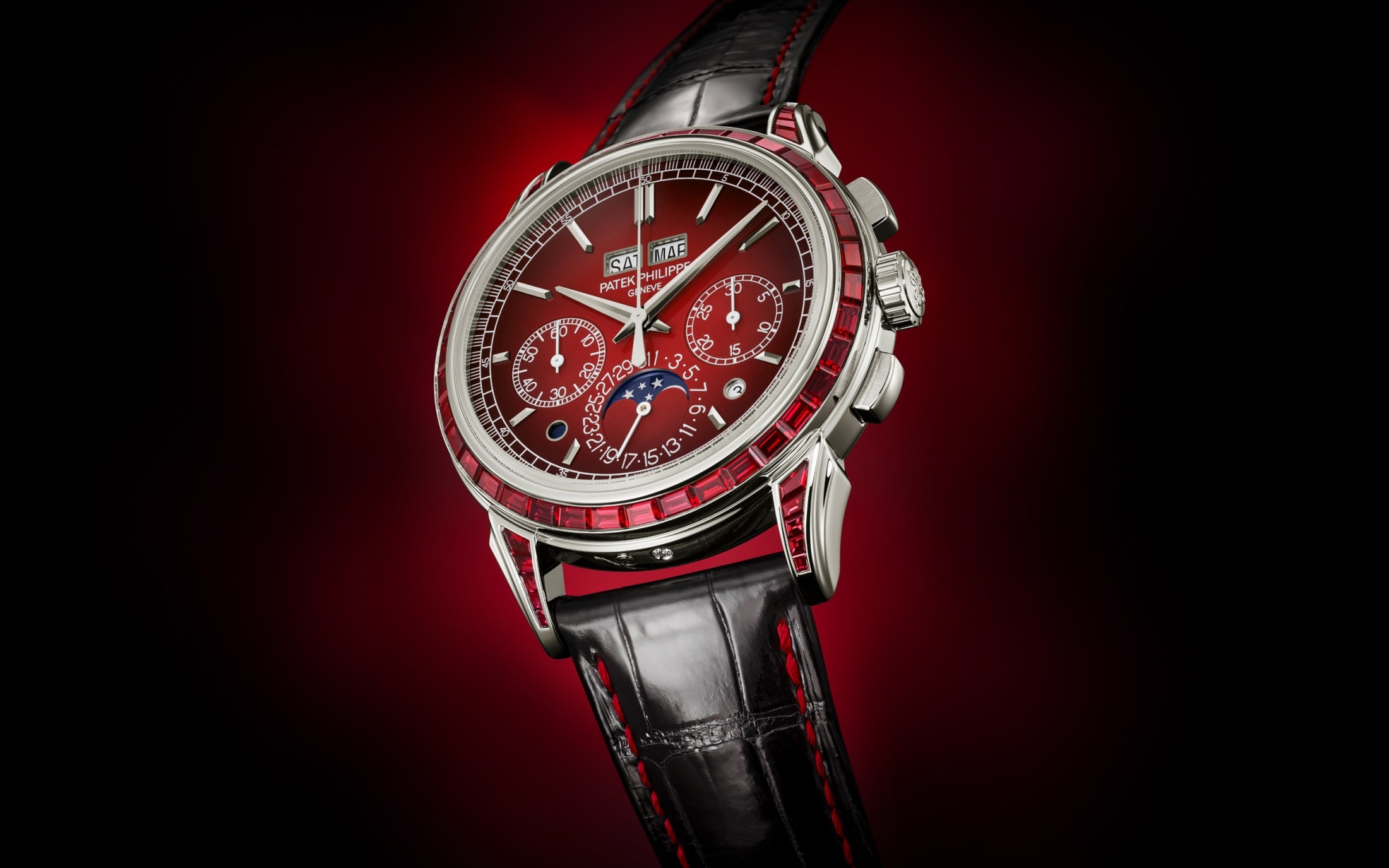 未使用 Patek Philippe パテックフィリップ ネクタイ レッド 赤 Patek Philippe Shocks with the Aquanaut Luce 7968/300R