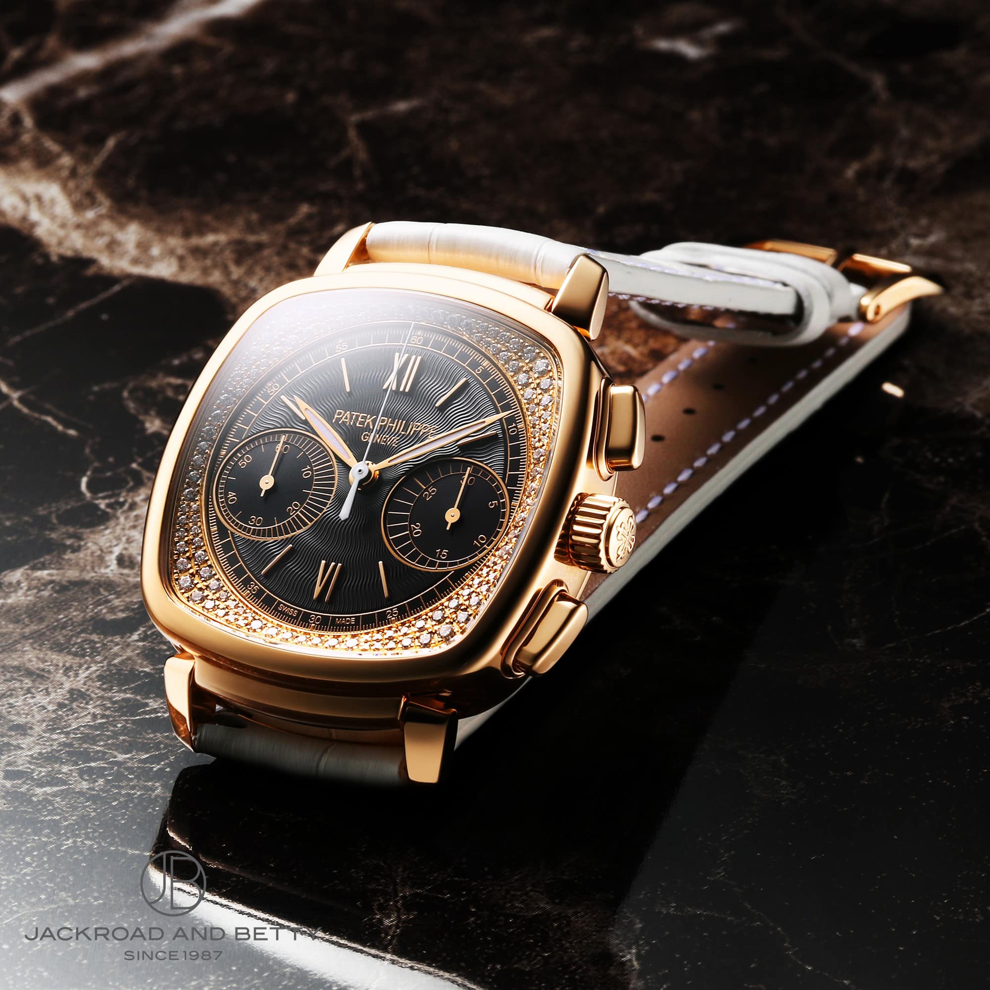 Patek Philippe Complications 7071 Diamond and Black Dial, Rose