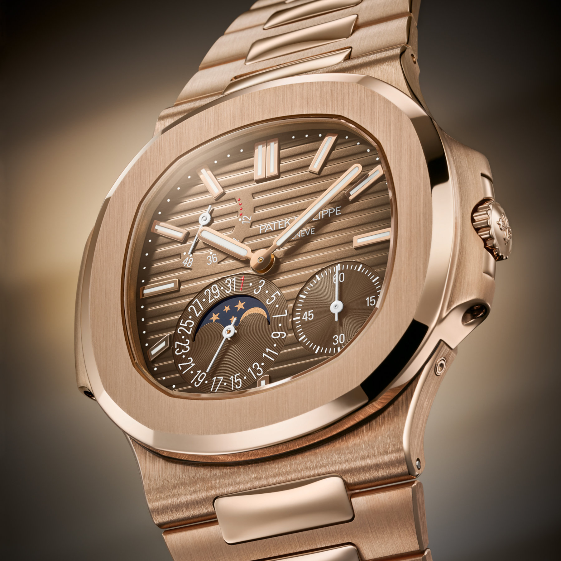 Patek Philippe Nautilus 5712 Brown Dial, Rose Gold, mm