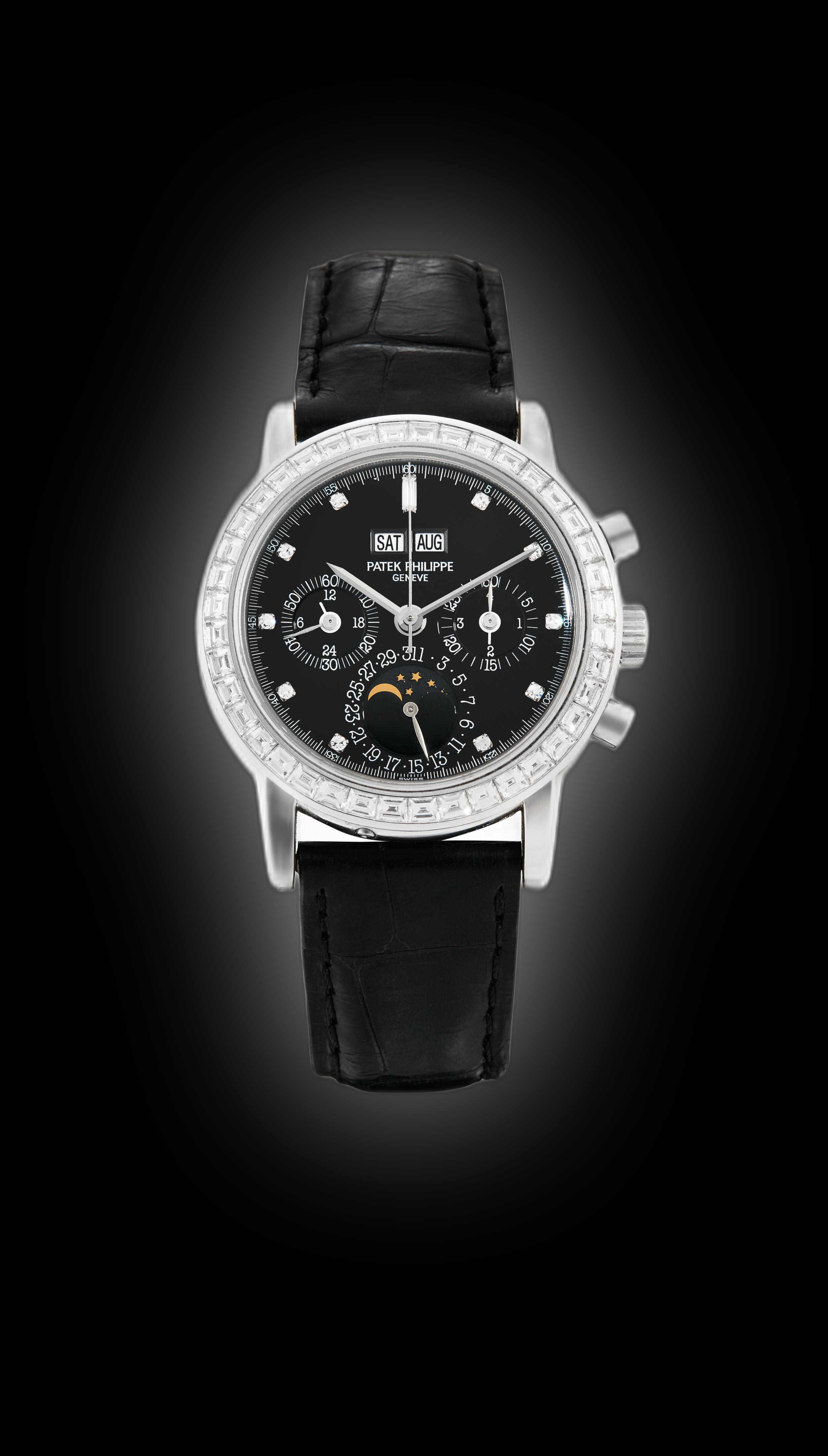 Patek Philippe steel watches 高級時計 Patek Philippe Grand Complications 3990 Black Dial, Platinum