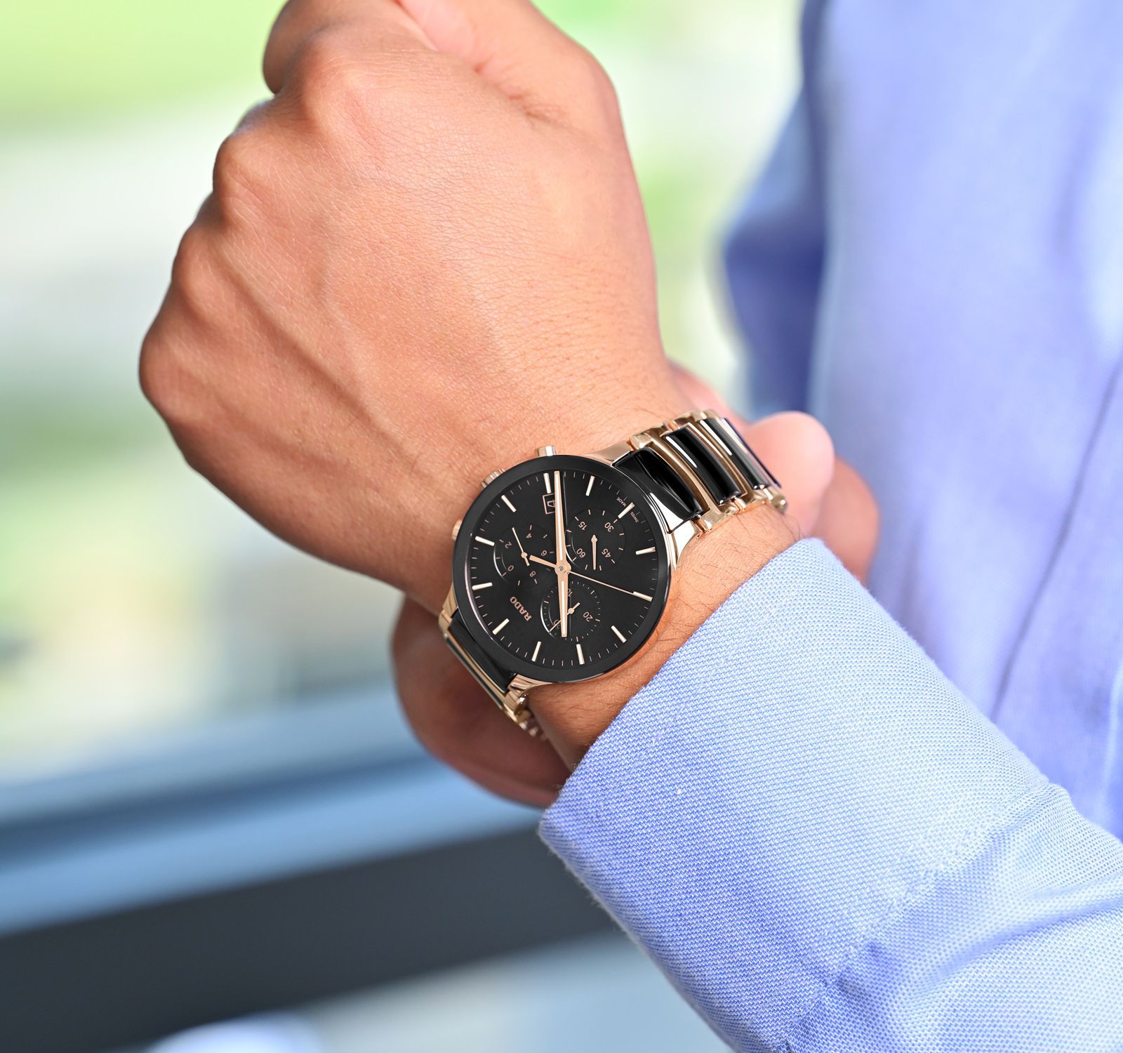 Rado Centrix 3018 Black Dial, Stainless Steel, 40.0 mm, Chronograph