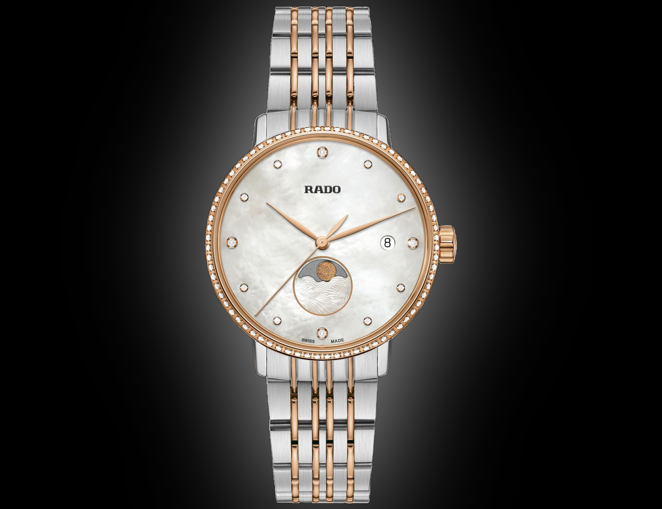 Rado Coupole 2288 White Dial, Stainless Steel, 34.0 mm, Diamonds