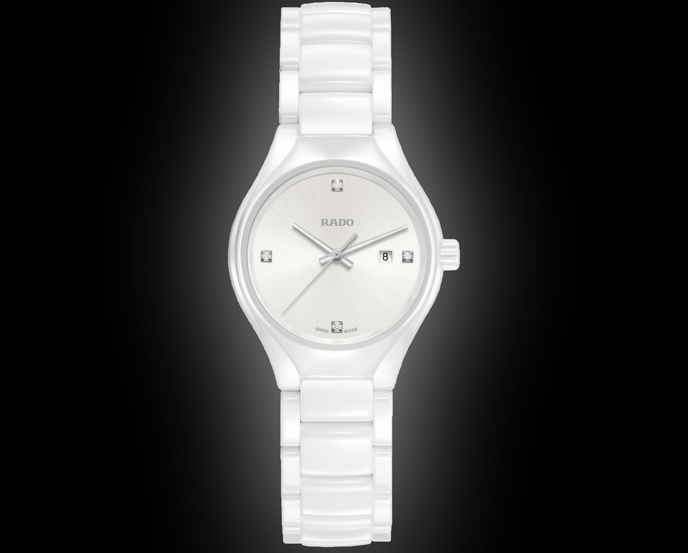 Rado TRUE Round 2706 White Dial, High-Tech Ceramic, Titanium, Square ...