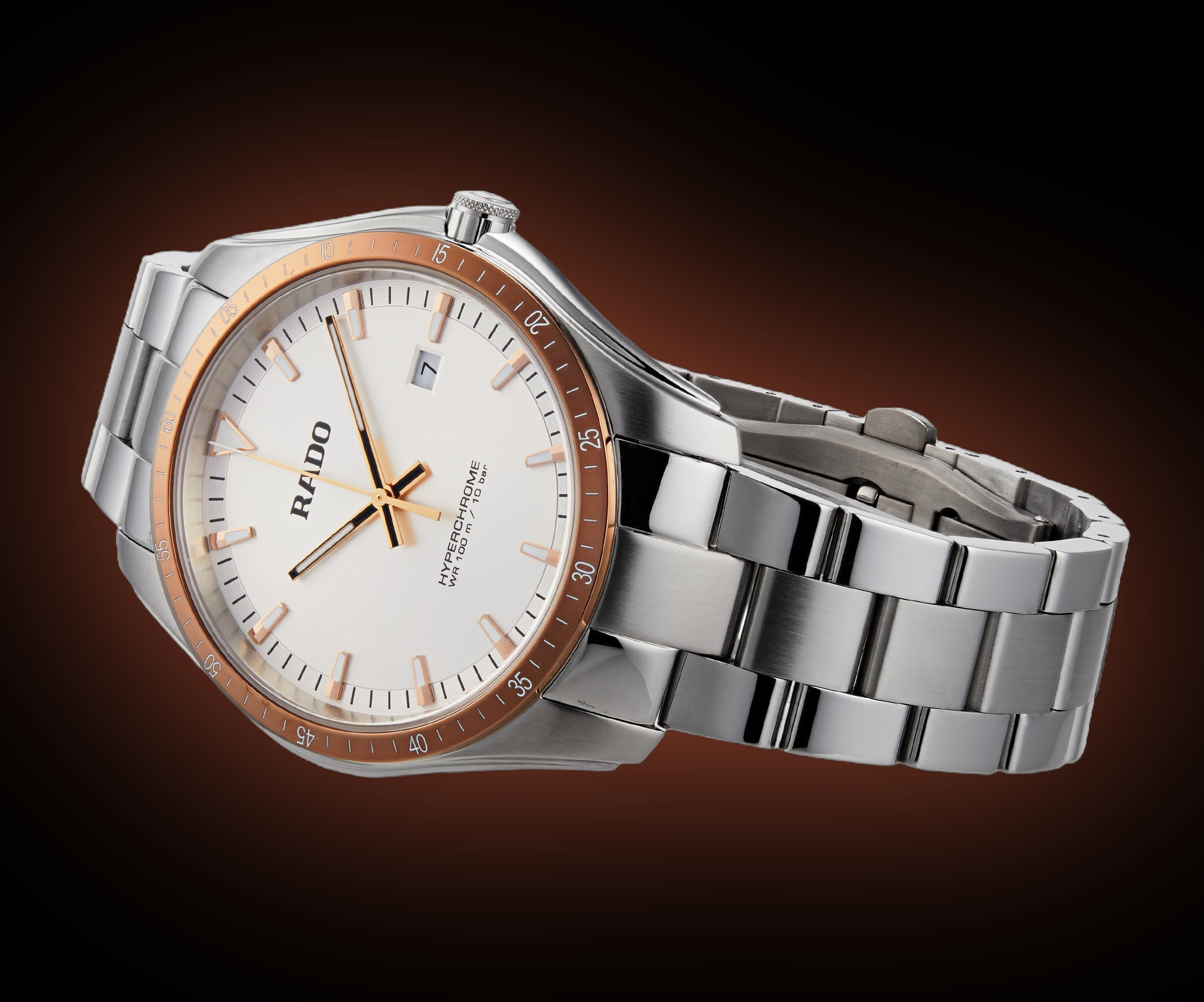RADO クォーツ時計 シルバー Rado HyperChrome 3250 Silver Dial, Stainless Steel, Quartz, Men's
