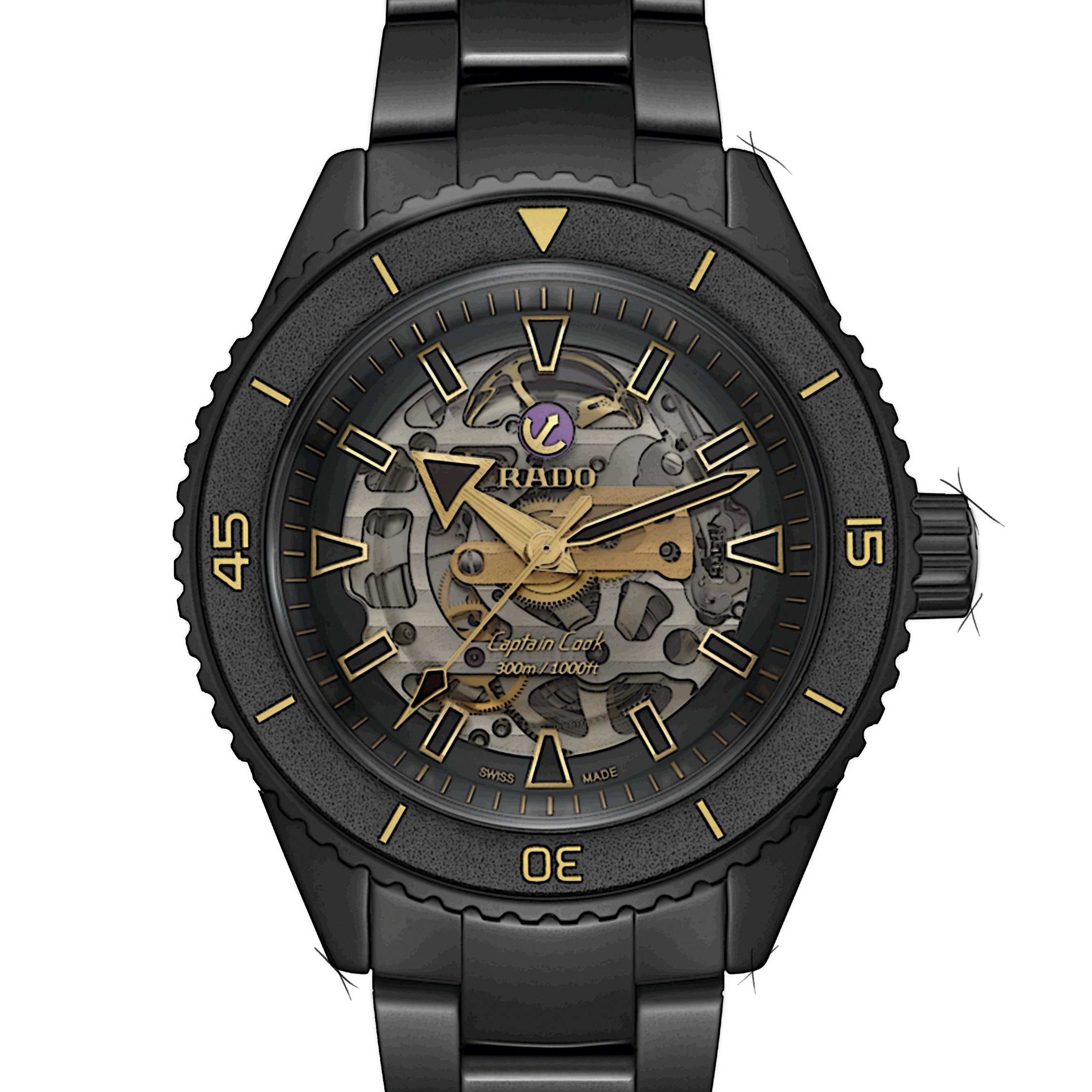 Rado Captain Cook 3214 Black Dial, High-Tech Ceramic, Titanium
